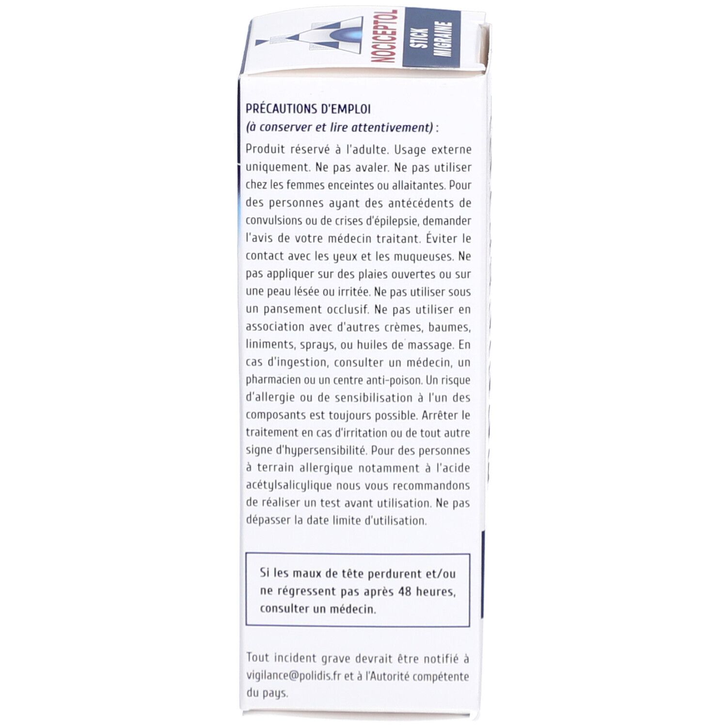 Nociceptol Stick Migraine Effet Froid
