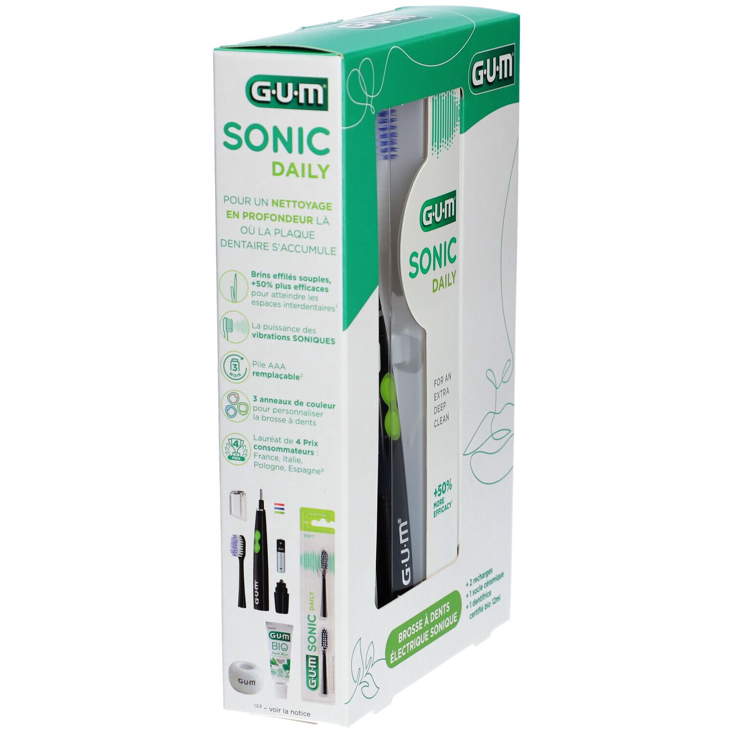 GUM Sonic Daily Brosse à Dents Électrique Sonique