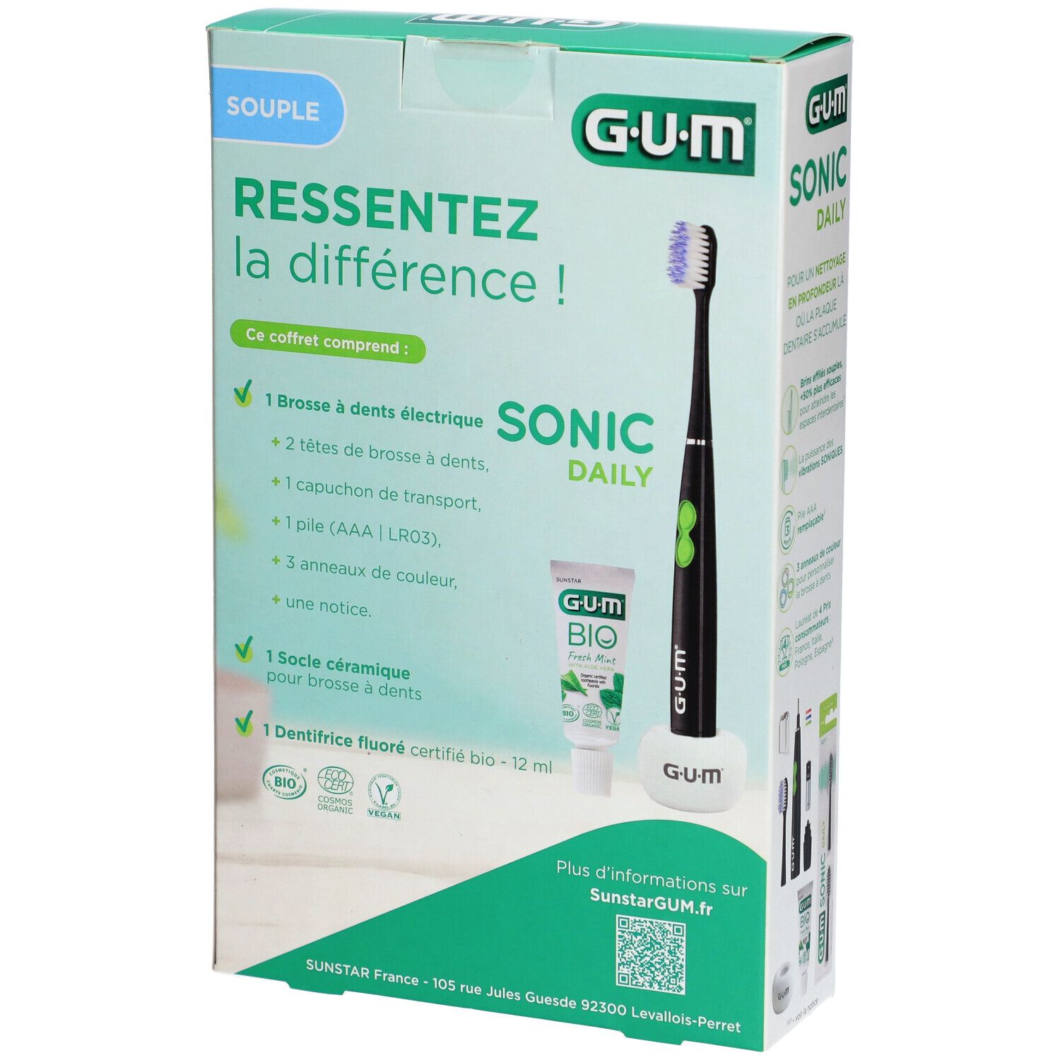 GUM Sonic Daily Brosse à Dents Électrique Sonique