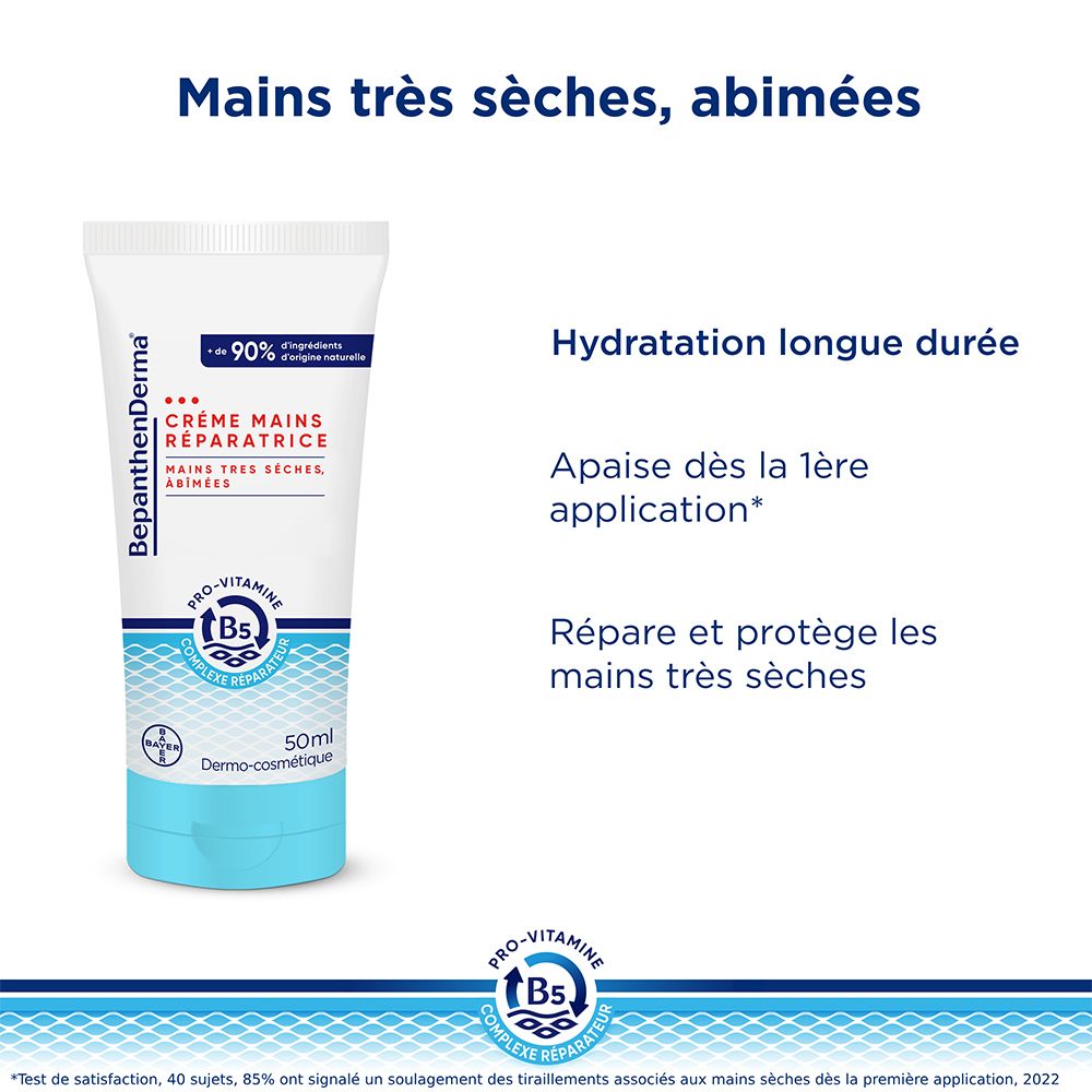 BepanthenDerma® Crème Mains Réparatrice Mains très sèches et abimées