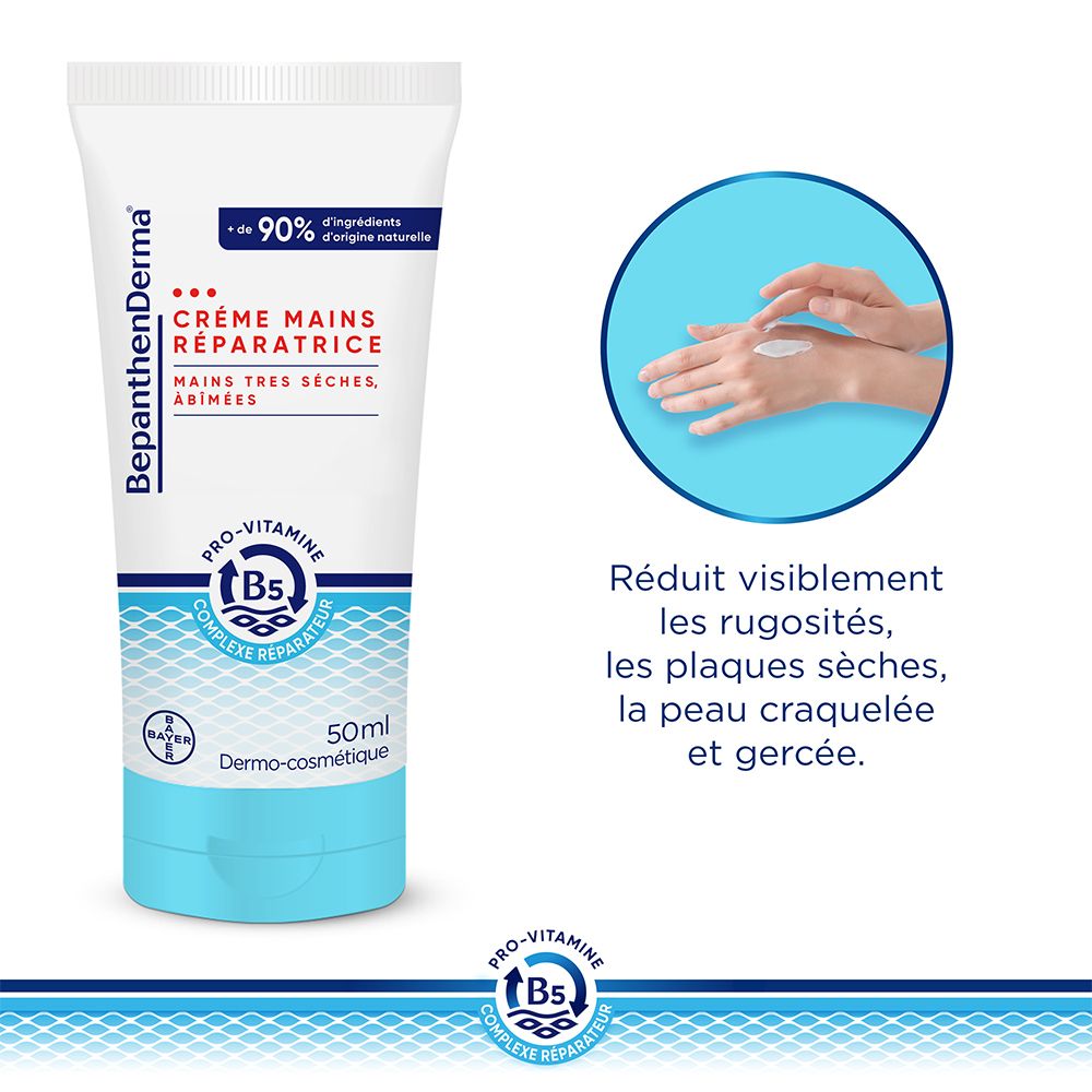 BepanthenDerma® Crème Mains Réparatrice Mains très sèches et abimées