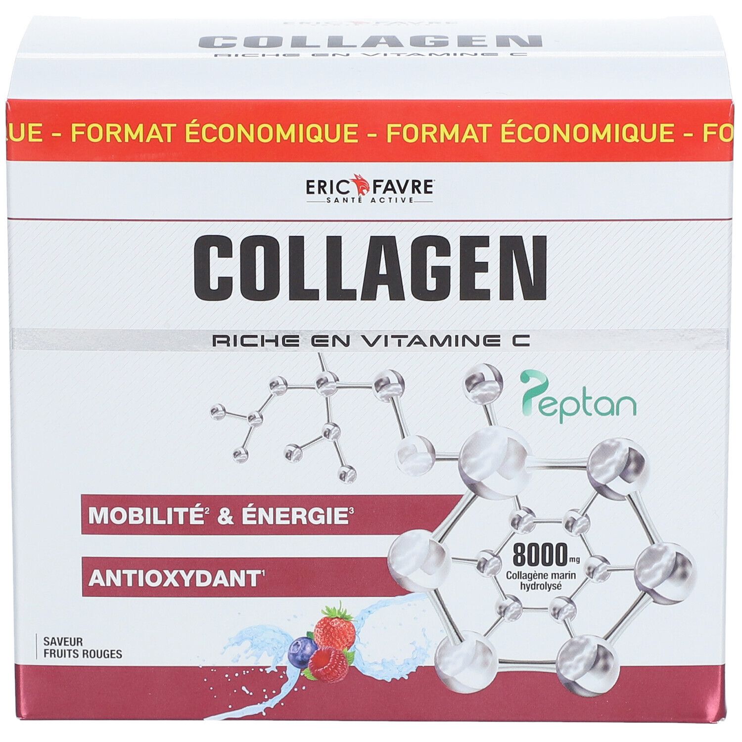 ERIC FAVRE Collagen Peptan en poudre - Collagène marin hydrolysé et enrichi en vitamine C