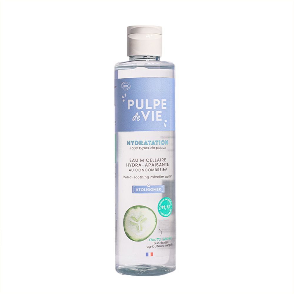 PULPE DE VIE Eau micellaire apaisante à la camomille, pour peaux réactives, 400ml.