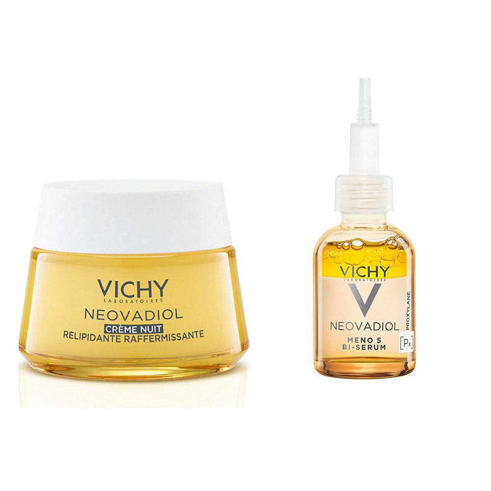 VICHY NEOVADIOL MÉNOPAUSE MENO 5 BI-SERUM Relâchement & Taches brunes + POST-MENOPAUSE Crème Nuit Relipidante Raffermissante