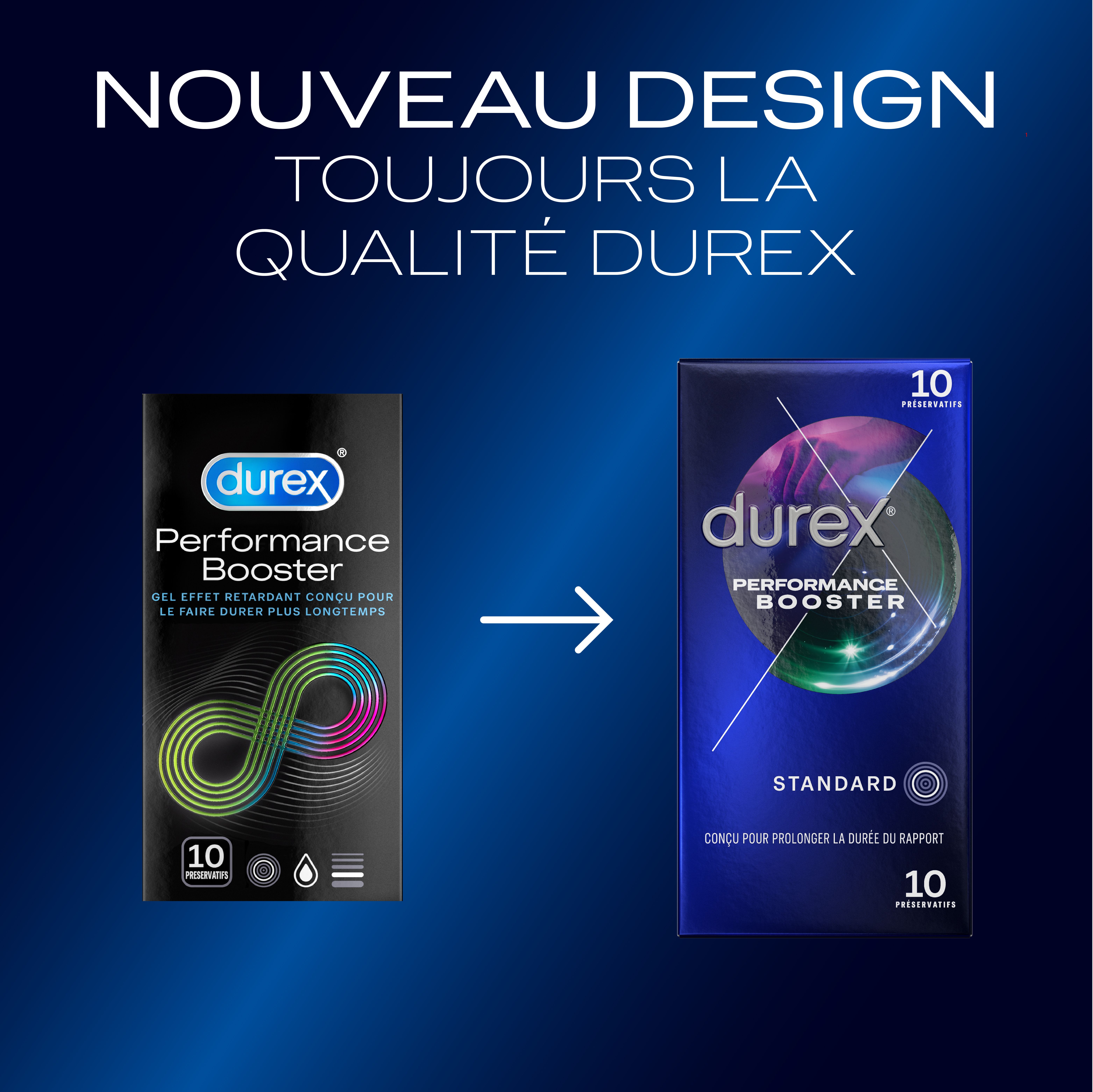 Durex Préservatifs Performance Booster- 2 x 10 Préservatifs Effet longue durée