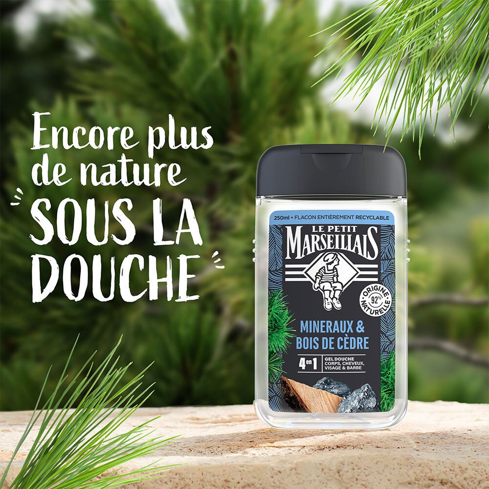 Le Petit Marseillais Gel Douche Homme Minéraux & Bois de Cèdre