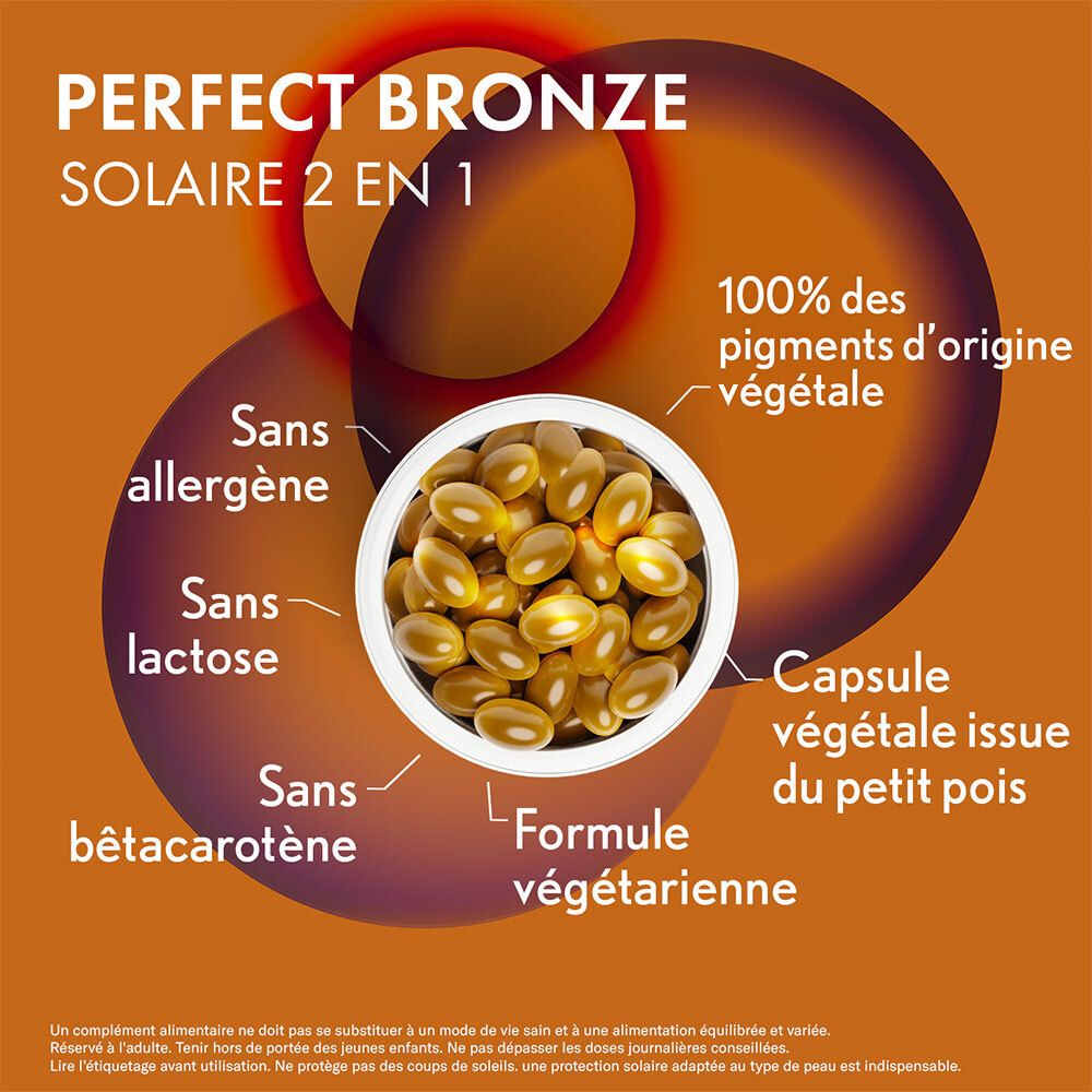 OENOBIOL - PERFECT BRONZE SOLAIRE 2 EN 1 - Autobronzant & préparateur solaire - NOUVEAU - Efficacité prouvée dès 1 mois¹ - Programme 1 mois -  30 capsules