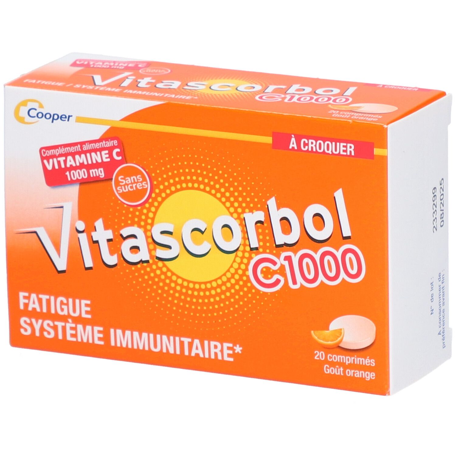 COOPER Vitascorbol C 1000 - Complément alimentaire vitamine C goût orange