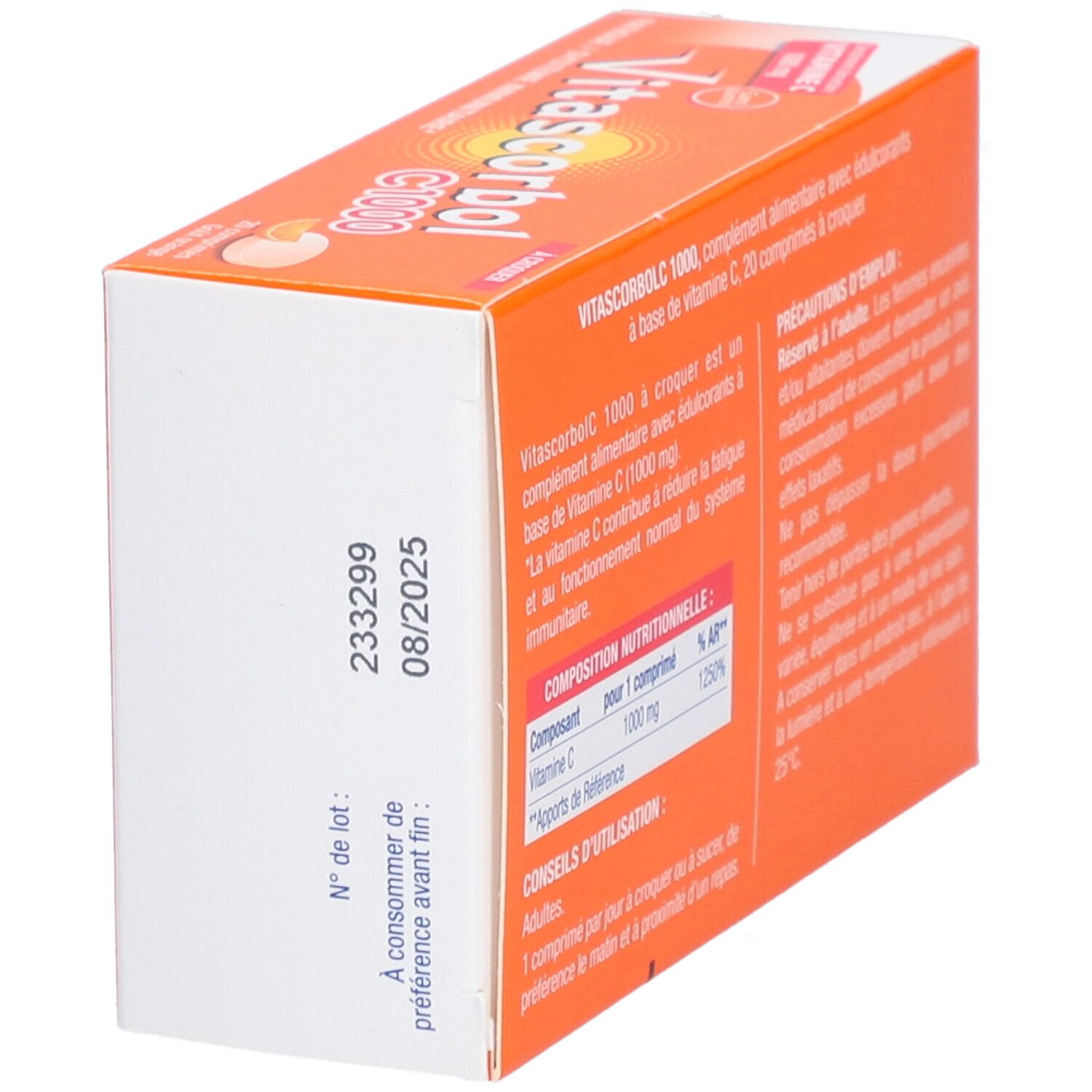 COOPER Vitascorbol C 1000 - Complément alimentaire vitamine C goût orange