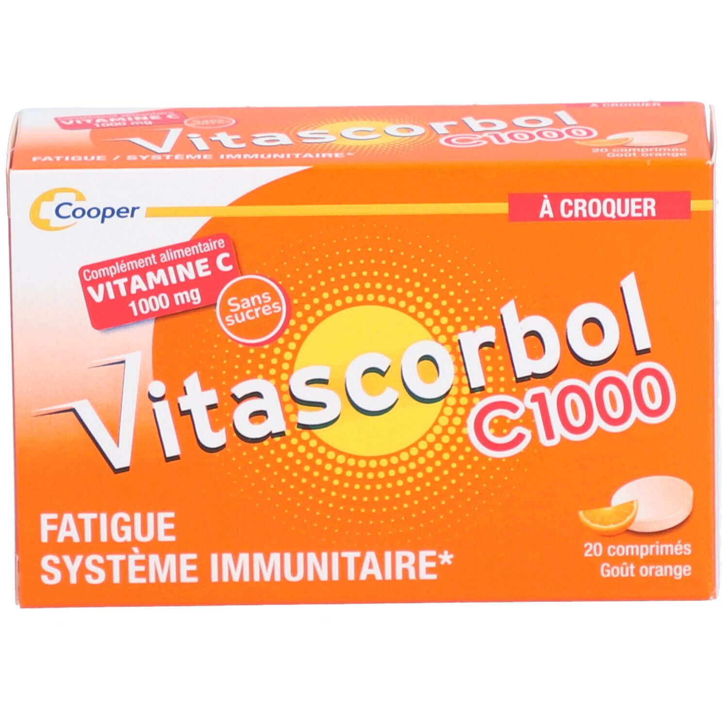 COOPER Vitascorbol C 1000 - Complément alimentaire vitamine C goût orange