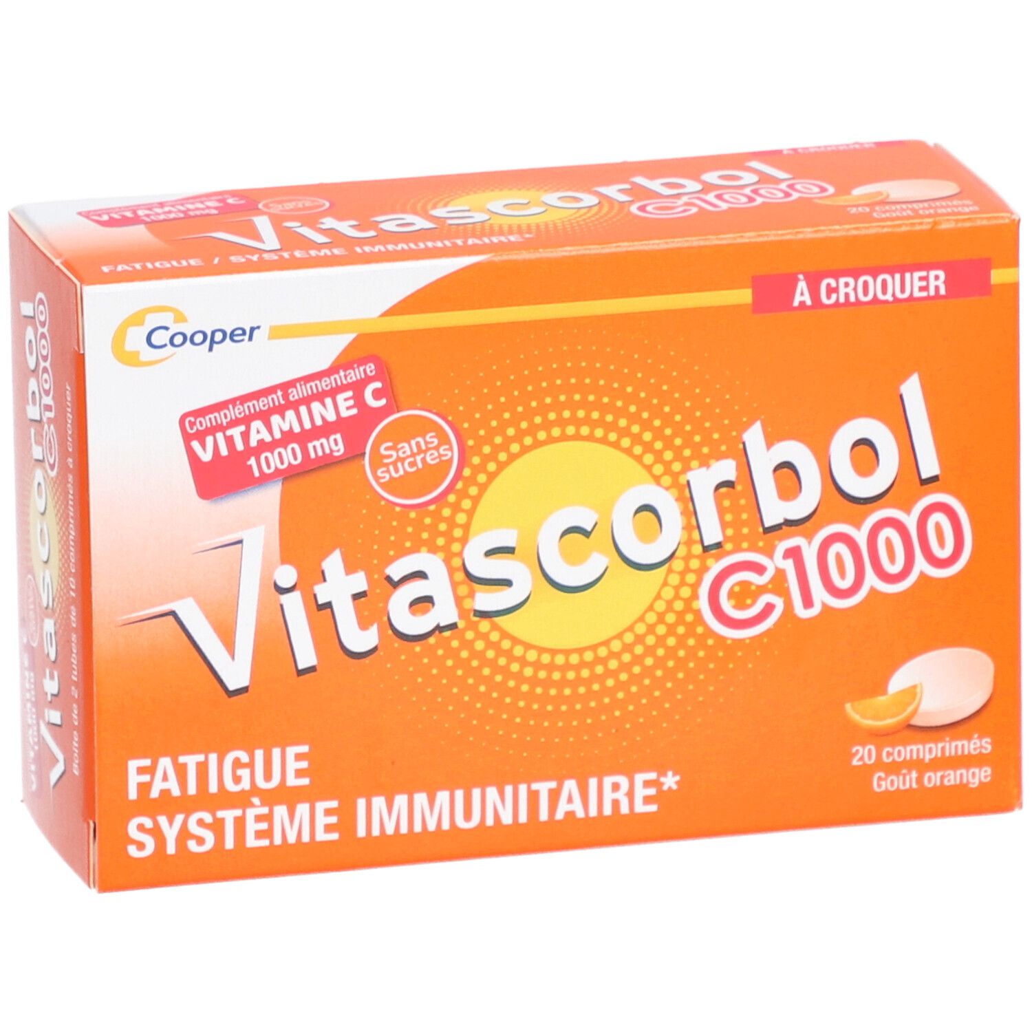 COOPER Vitascorbol C 1000 - Complément alimentaire vitamine C goût orange