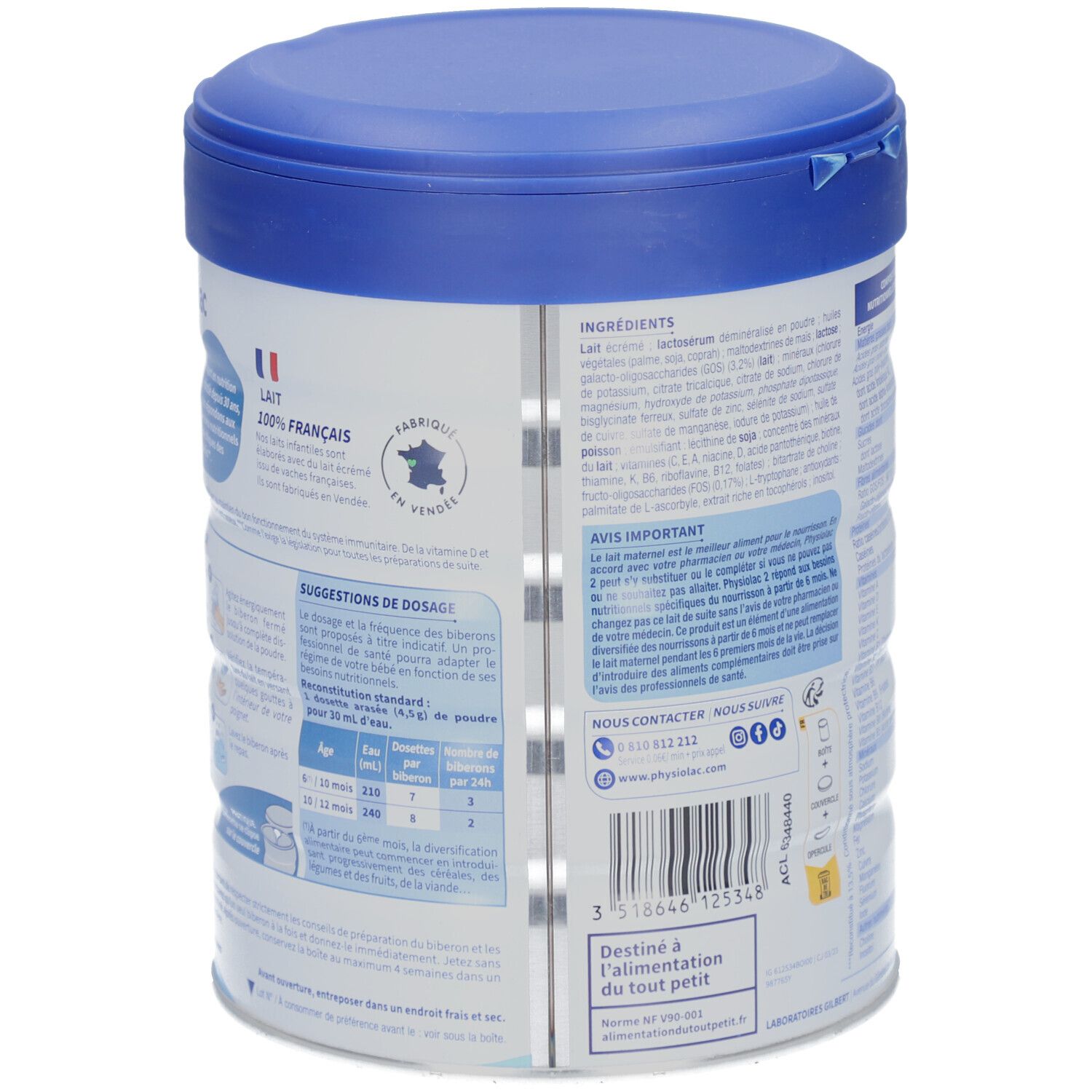 Physiolac Lait de Suite 2ème Âge 6/12 mois