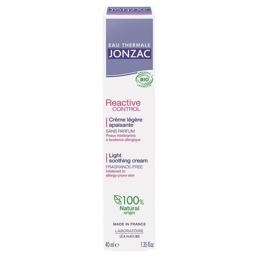 Jonzac REactive Crème Légère Apaisante Bio Peaux Intolérantes