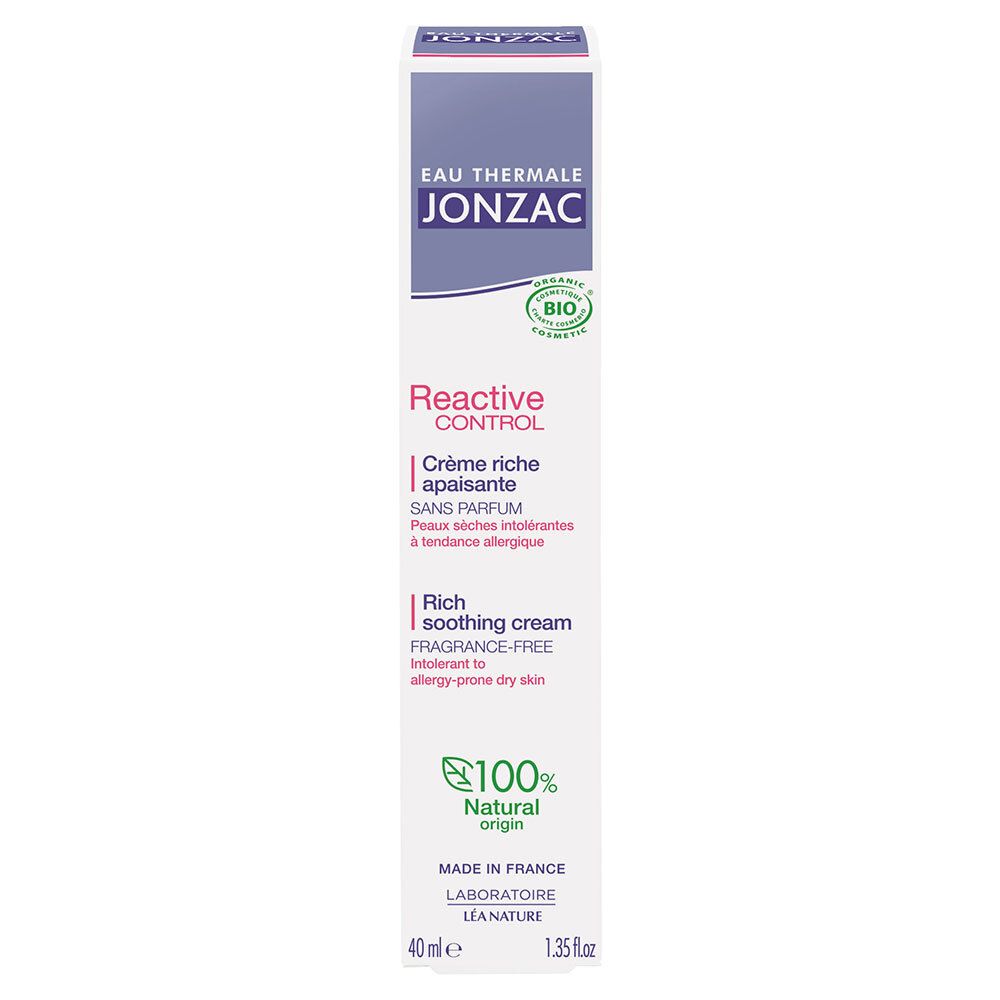 Jonzac REactive Crème Riche Apaisante Bio peaux sèches et intolérantes