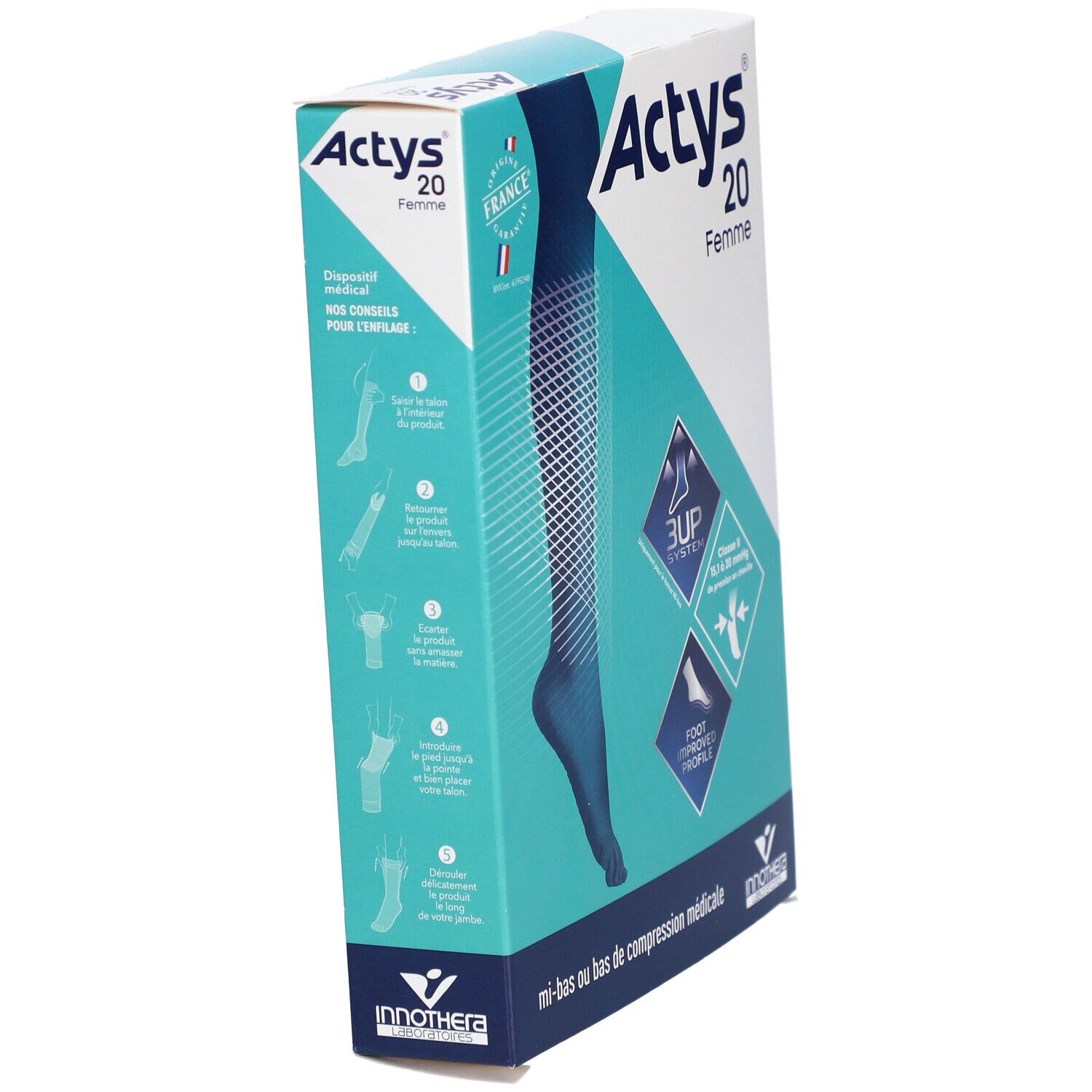 ACTYS 20 PLUS FEMME - Bas cuisse médical de compression, autofix, classe 2, cuisse forte.