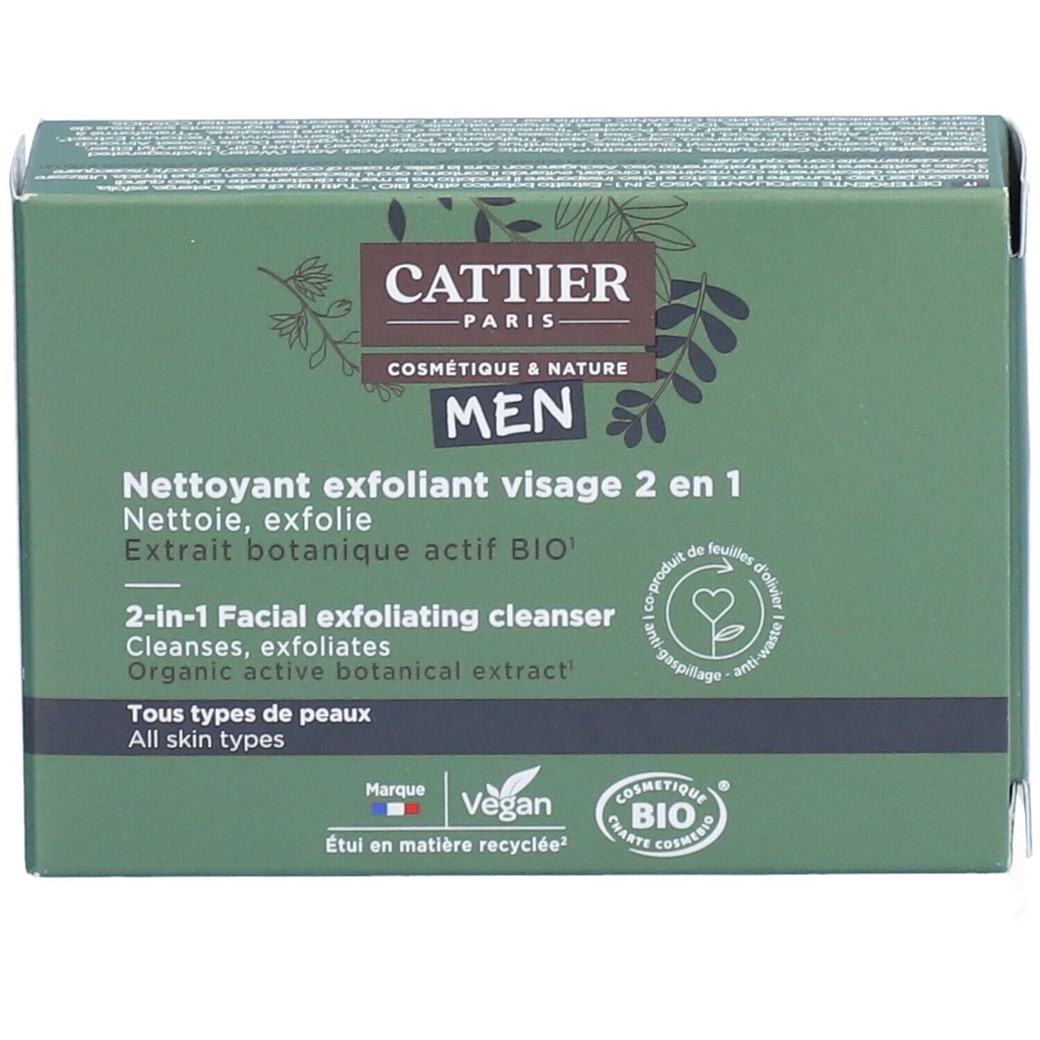 CATTIER Nettoyant Exfoliant Visage 2 en 1