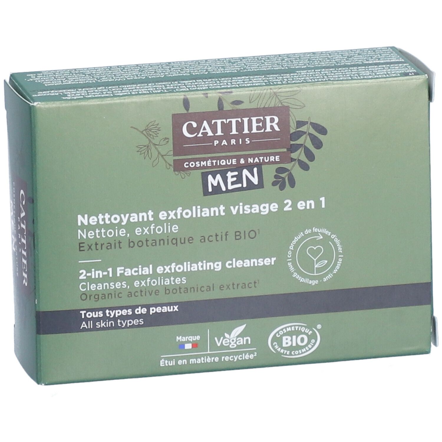 CATTIER Nettoyant Exfoliant Visage 2 en 1