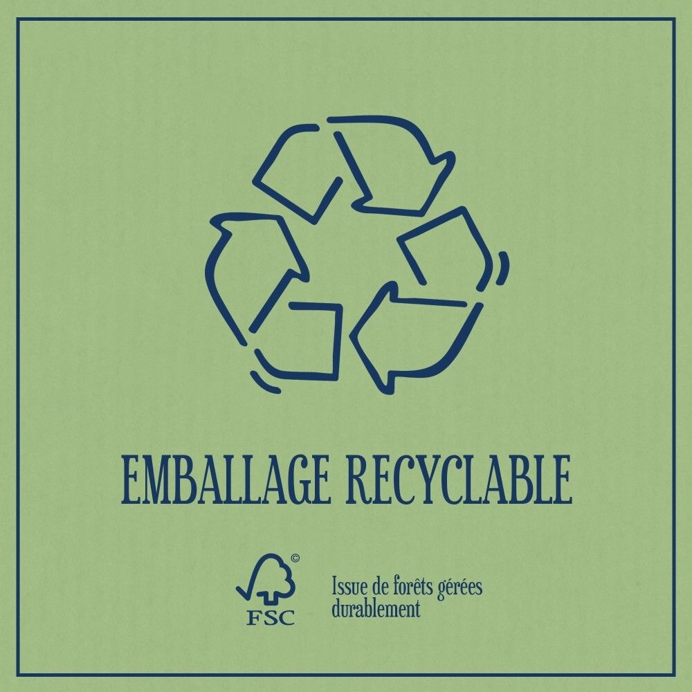 Emballage recyclable avec logo FSC pour le savon Le Petit Marseillais.