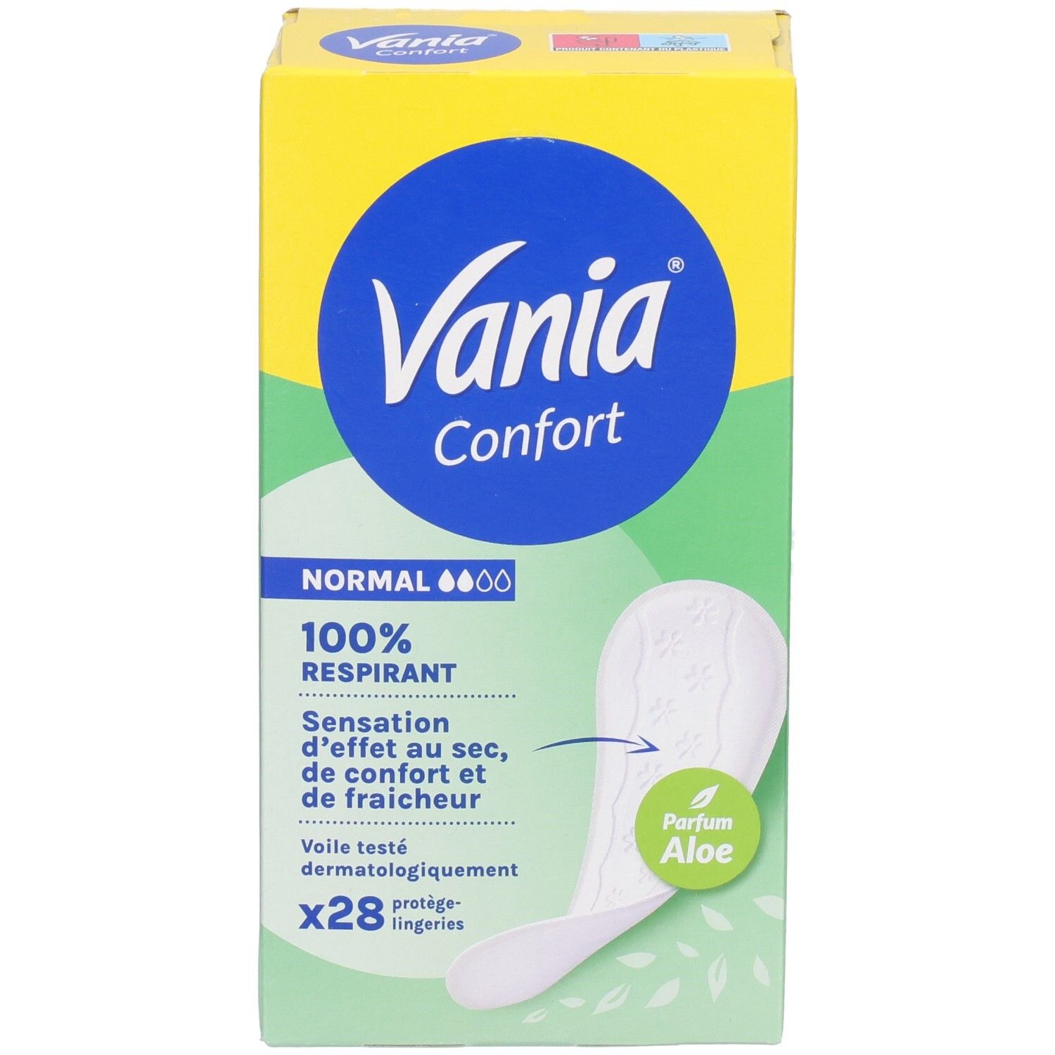 Vania Confort protège-slips Normal, 28 pièces, parfum Aloe Vera, 100% respirant.