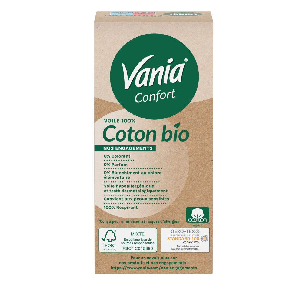 VANIA Voile 100% Coton bio: 0% Colorant, 0% Parfum, hypoallergénique.