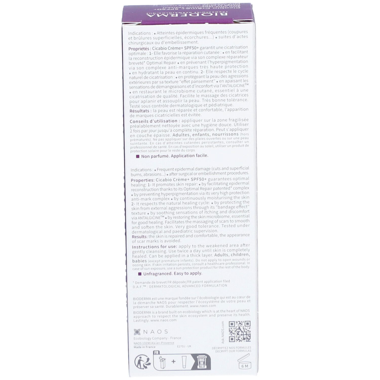 Bioderma Cicabio Crème+ SPF50+ Soin Ultra-Réparateur