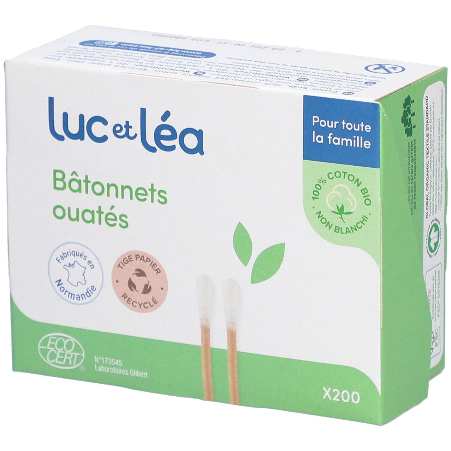 Luc et Lea Bâtonnets ouatés Tige Bambou