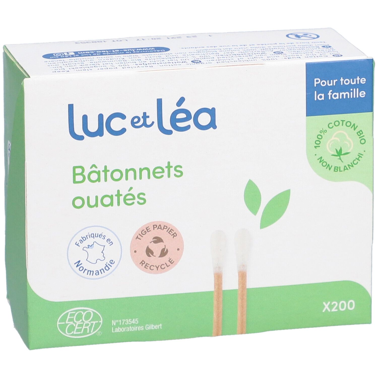 Luc et Lea Bâtonnets ouatés Tige Bambou