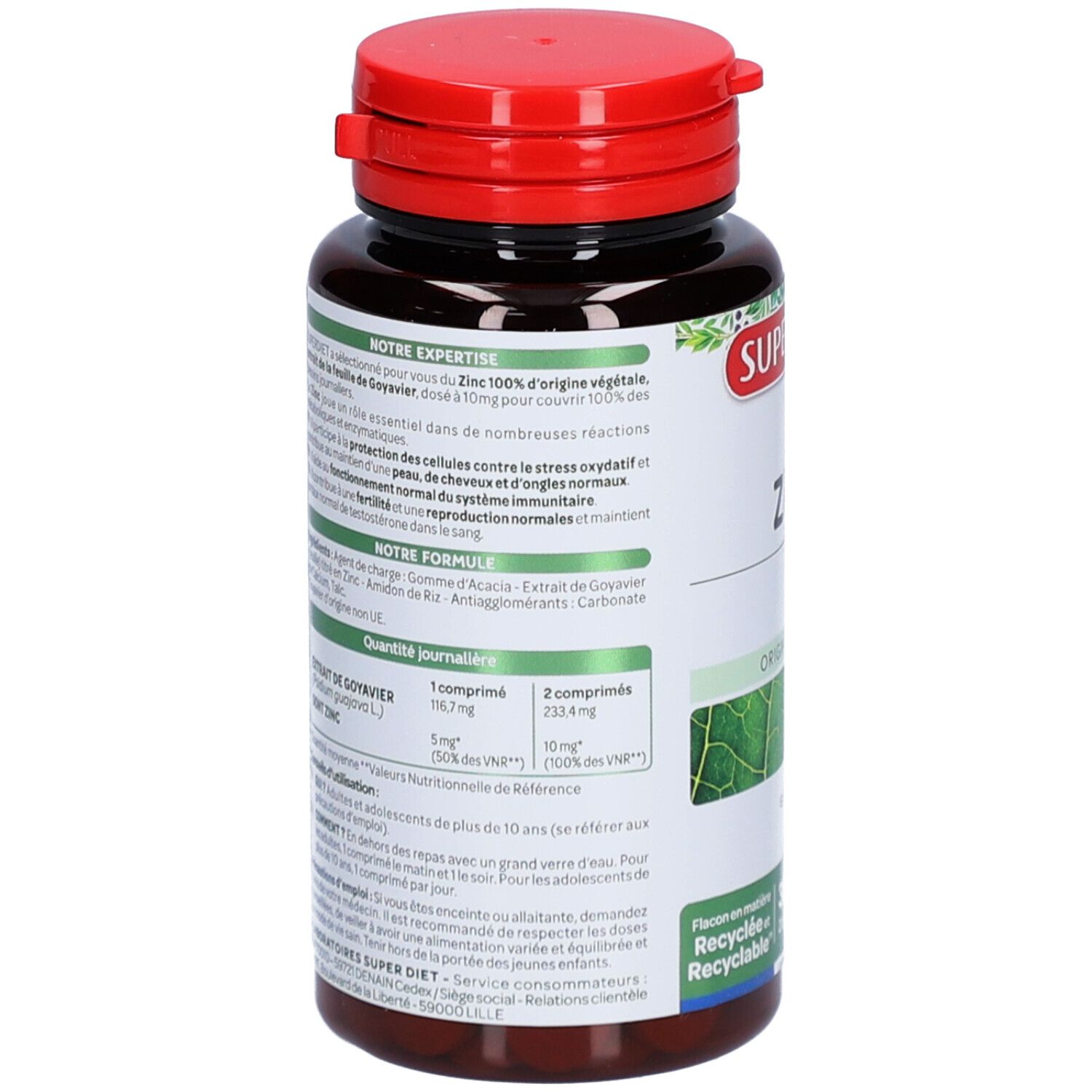 Superdiet Zinc d’Origine Végétale  – Immunité, Peau, Cheveux