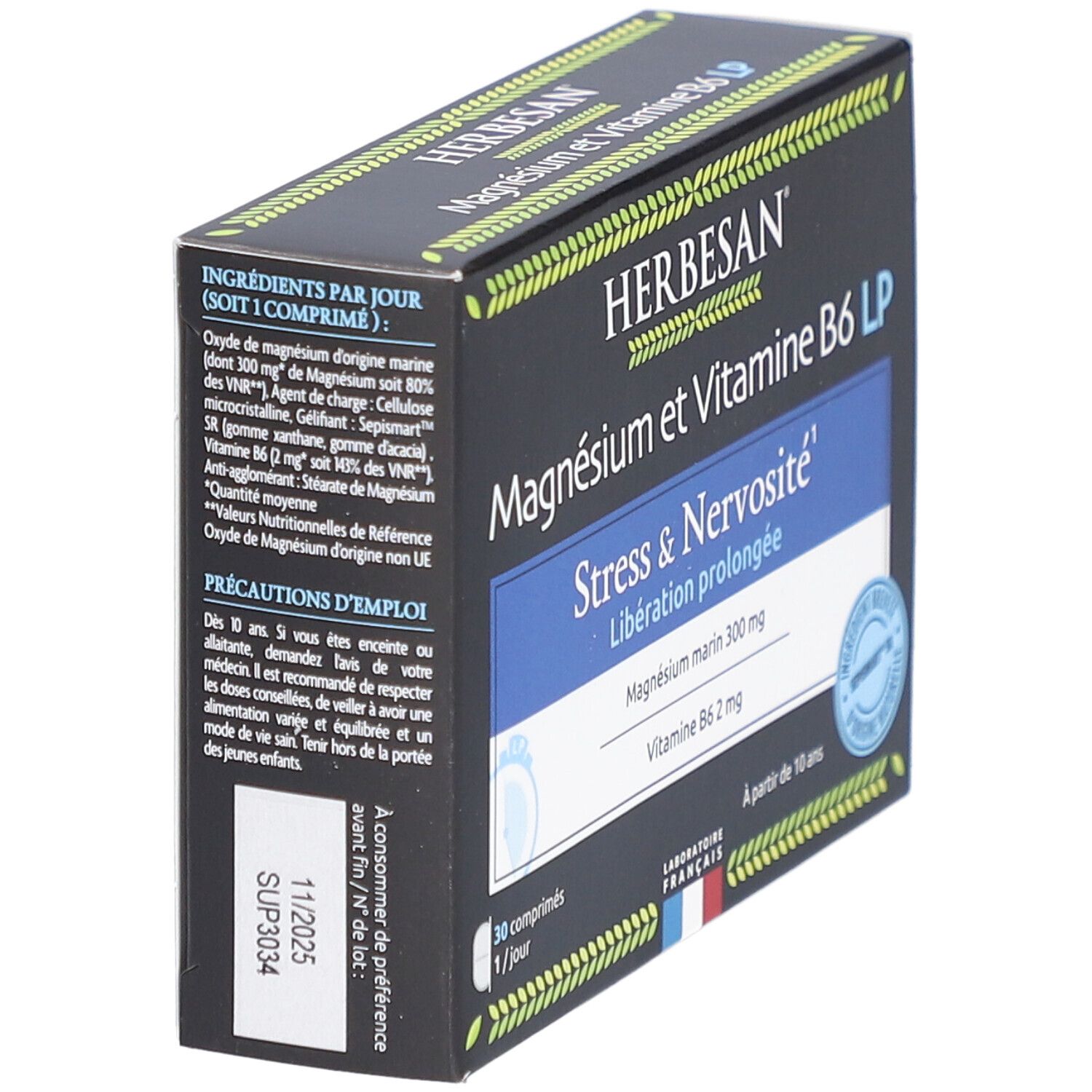 Herbesan Magnésium B6 libération prolongée anti-fatigue