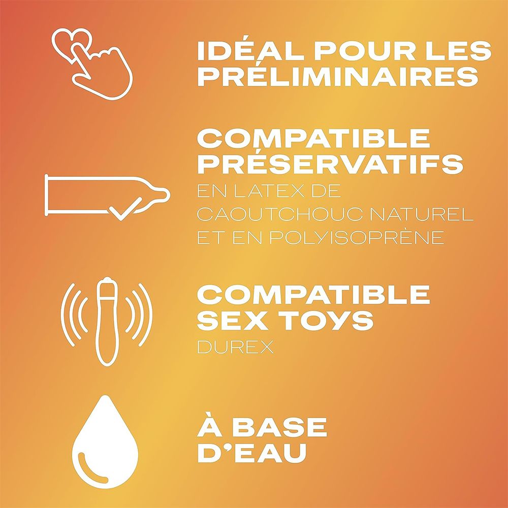 Durex Gel De Massage Lubrifiant Sensuel À Base D'Eau - 2 en 1 - Aux Extraits d'Ylang Ylang - 200ml