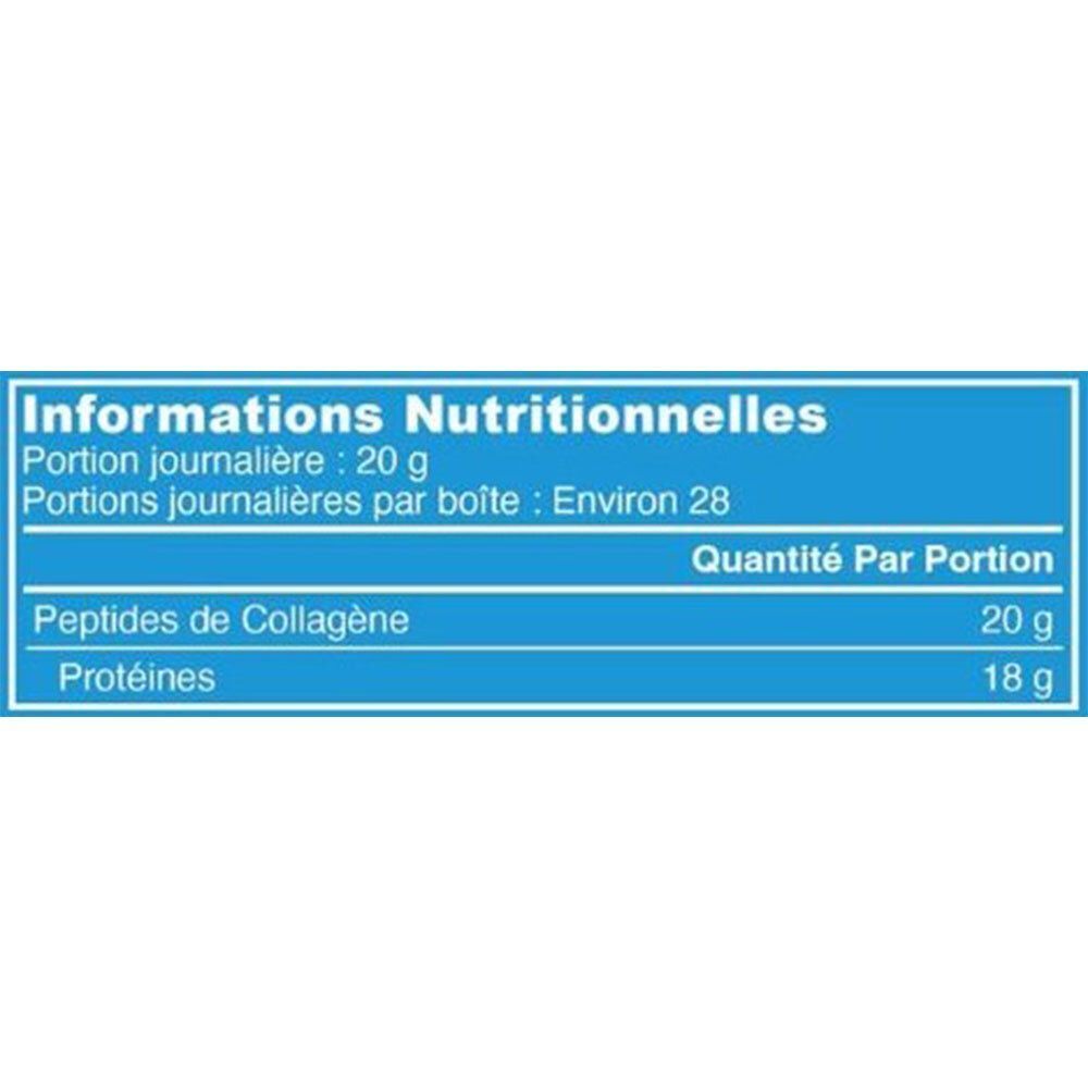 Informations nutritionnelles : 20g de collagène par portion, 18g de protéines.