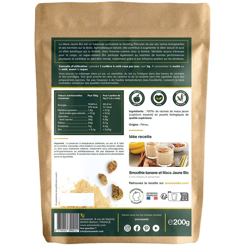 Amoseeds Maca Jaune Bio