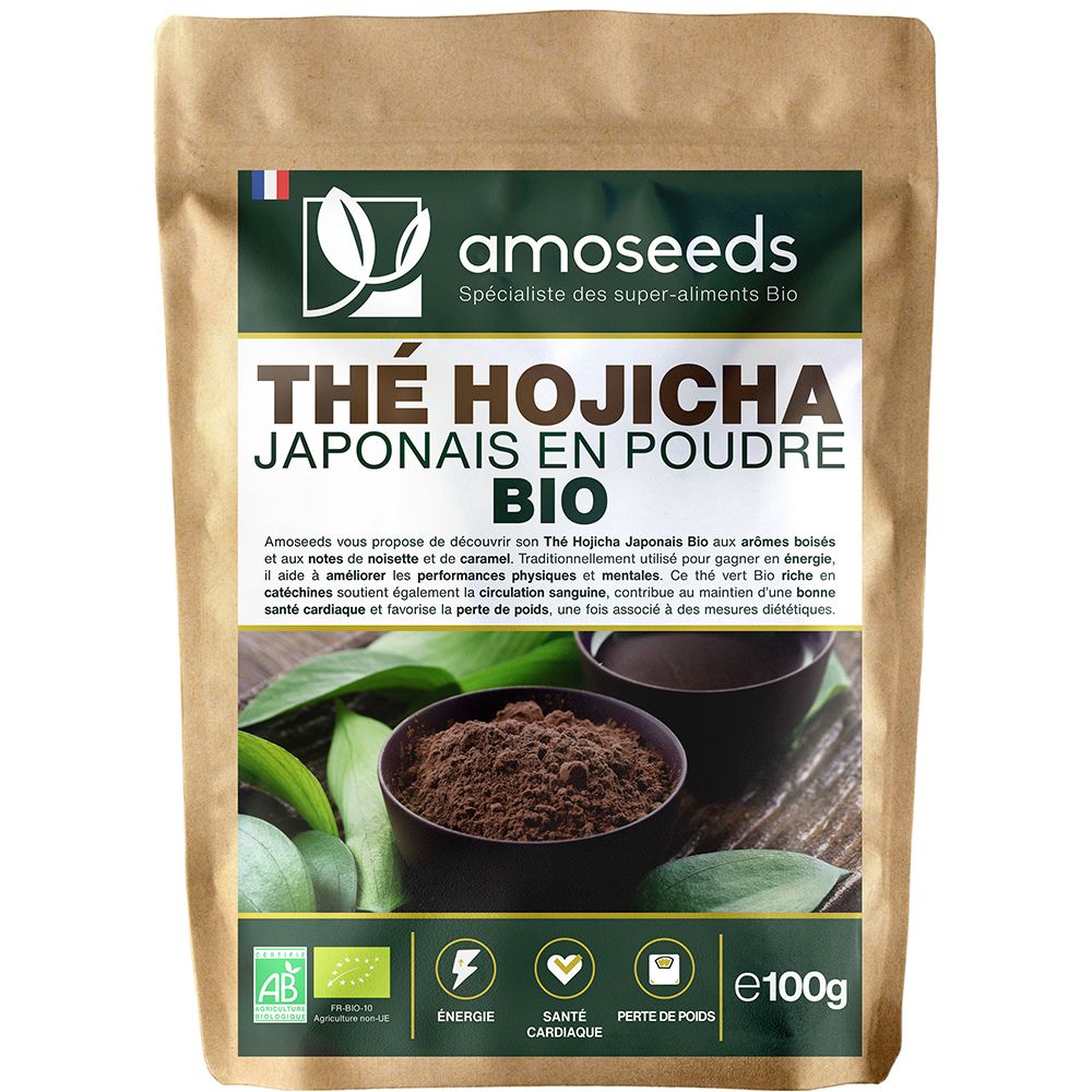 Amoseeds Thé Hojicha Japonais Bio en Poudre