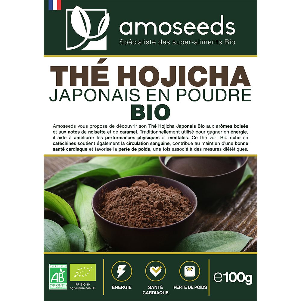 Amoseeds Thé Hojicha Japonais Bio en Poudre