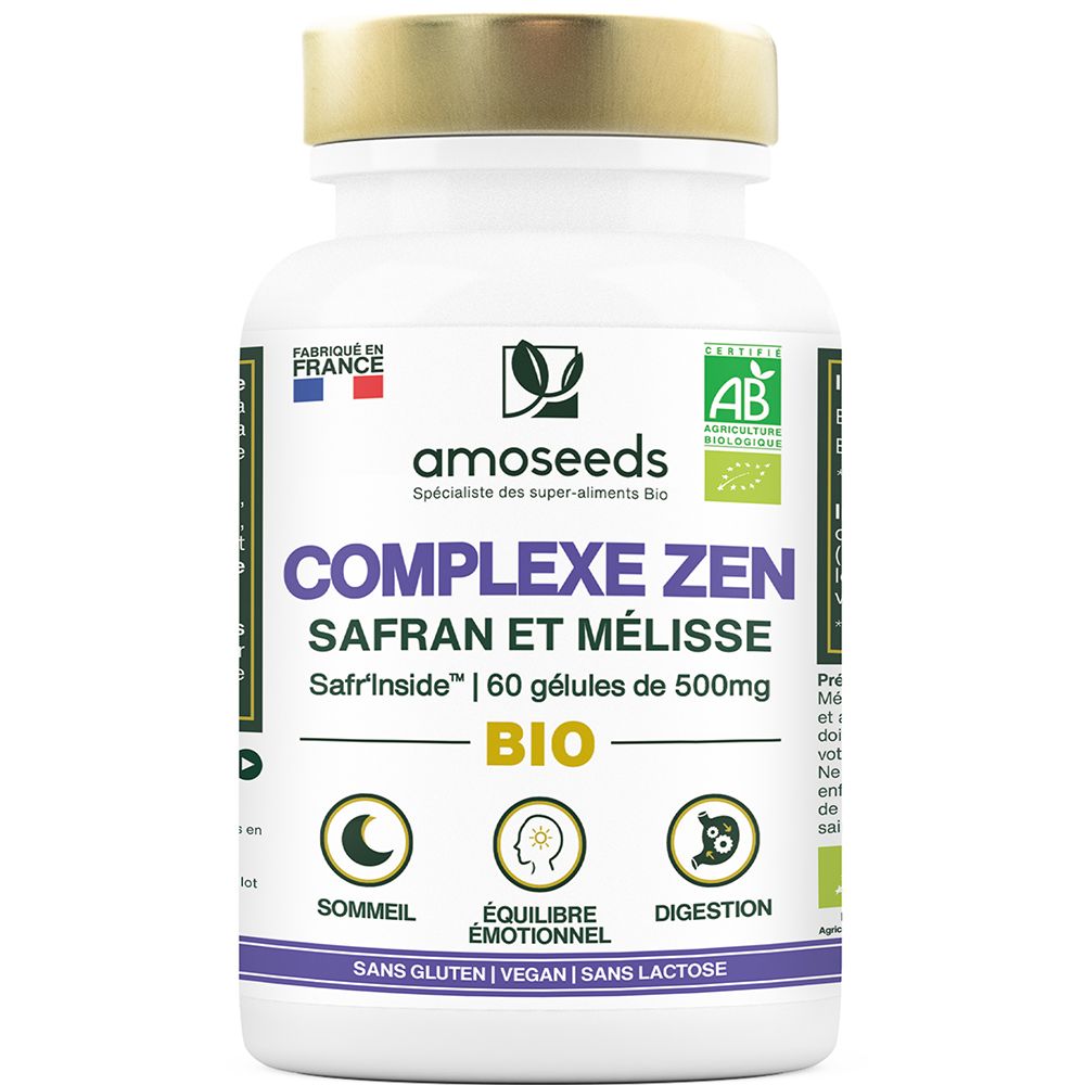 amoseeds COMPLEXE ZEN BIO, SAFRAN ET MÉLISSE