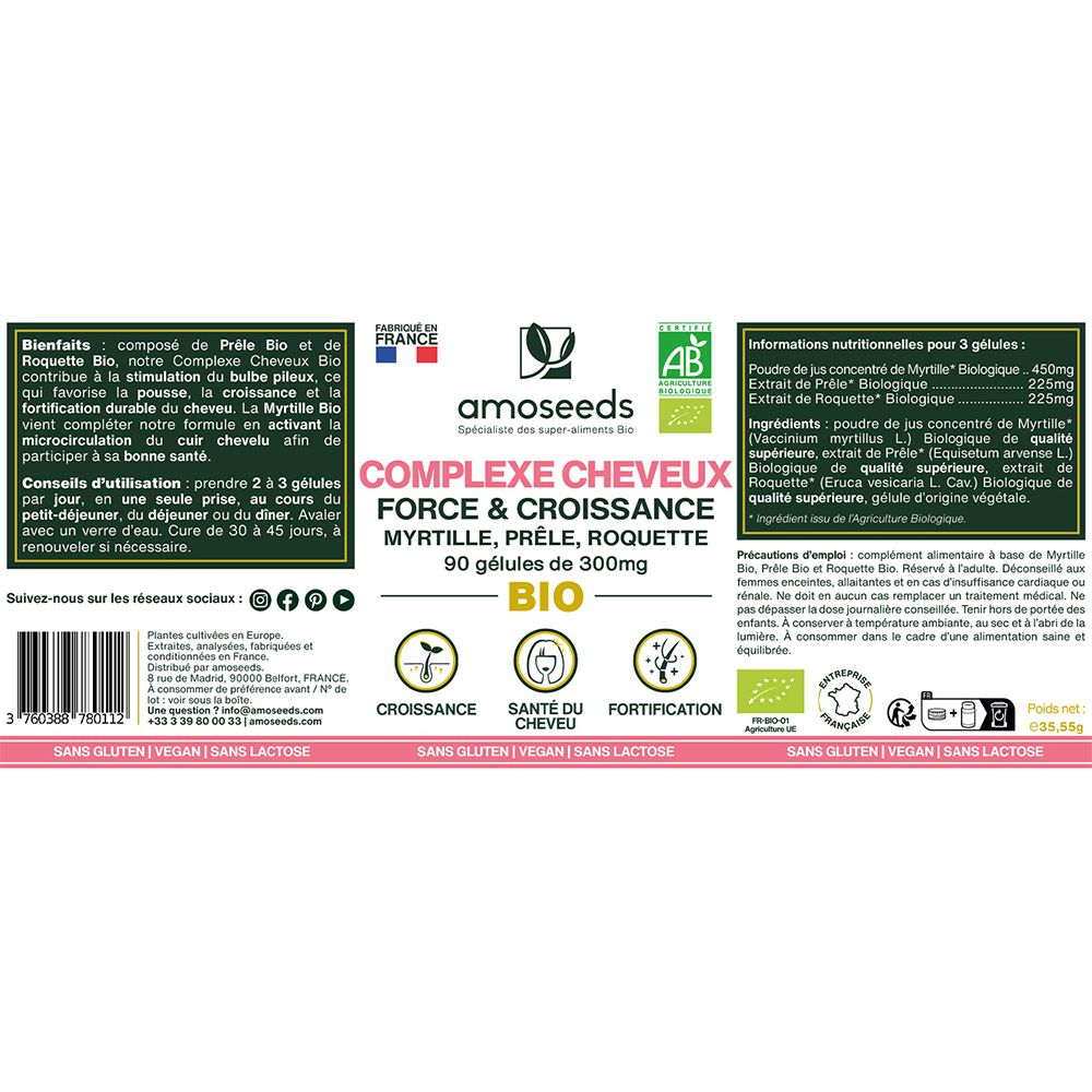 amoseeds COMPLEXE CHEVEUX BIO, FORCE & CROISSANCE