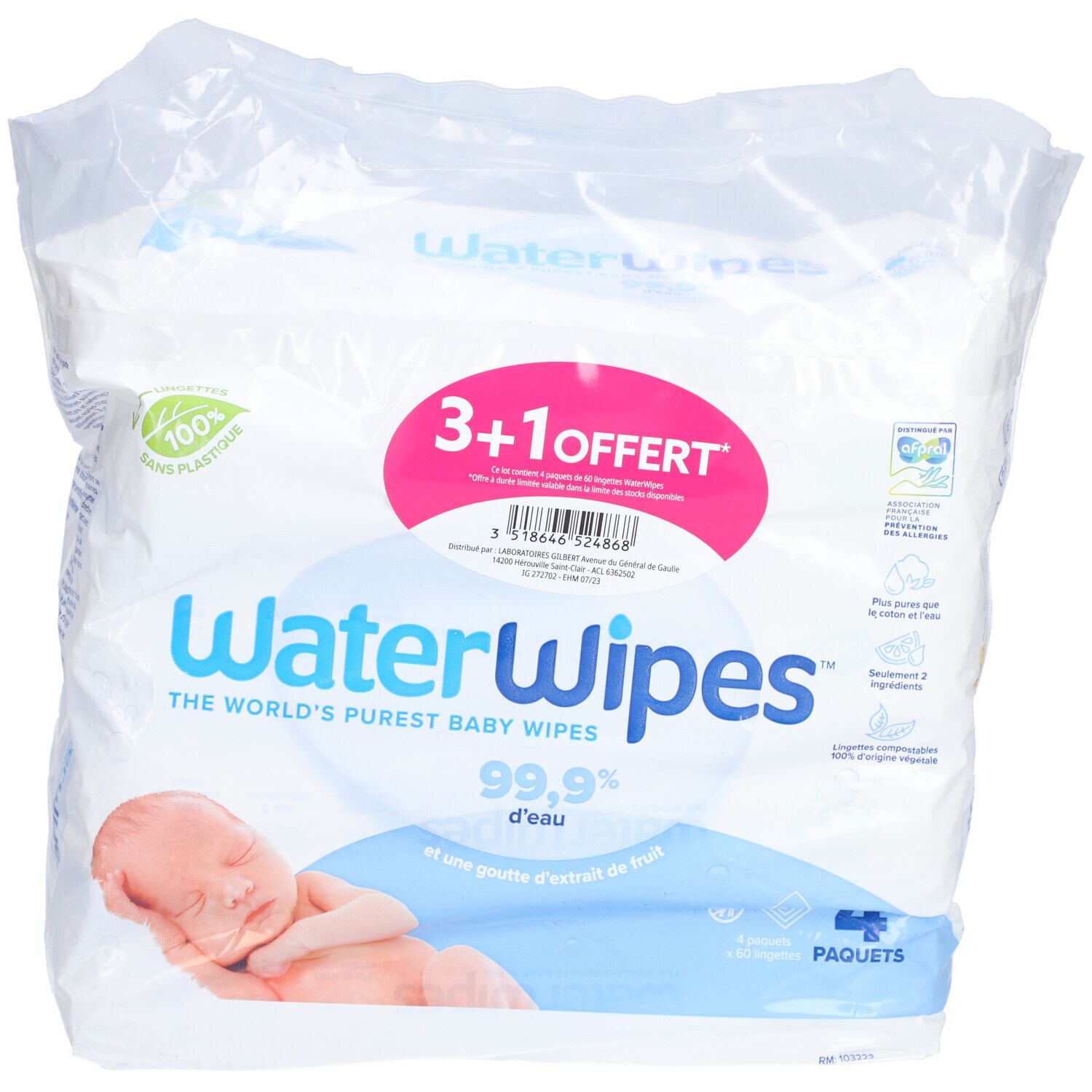 WATER WIPES LINGET BB 4X60 3+1 OFF