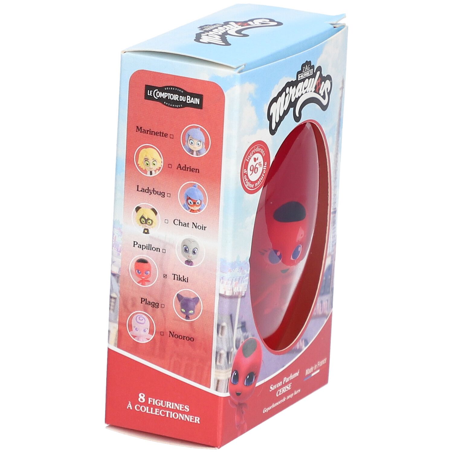 Miraculous Savon parfumé cerise avec figurine Tikki à collectionner