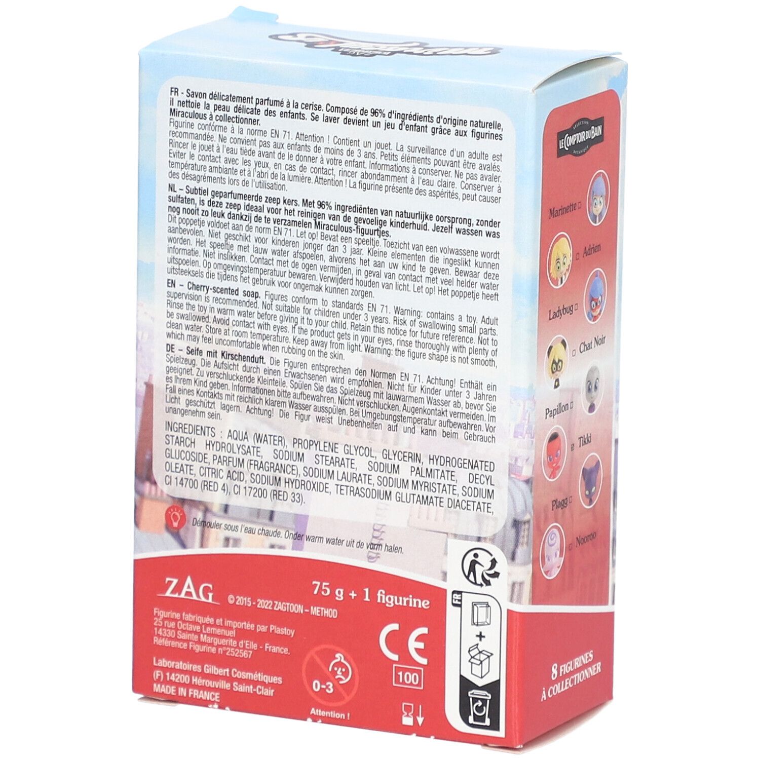 Miraculous Savon parfumé cerise avec figurine Tikki à collectionner