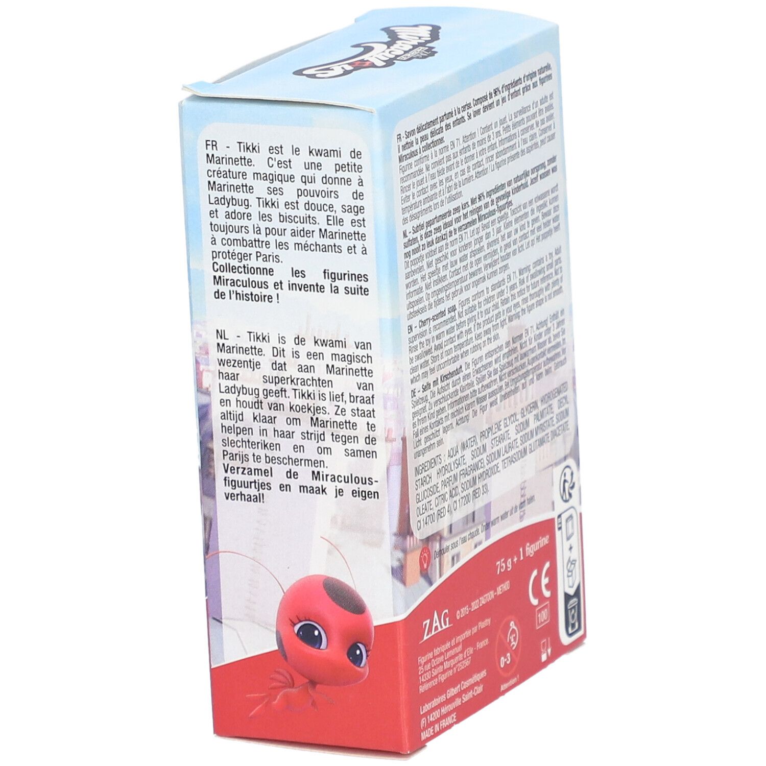 Miraculous Savon parfumé cerise avec figurine Tikki à collectionner