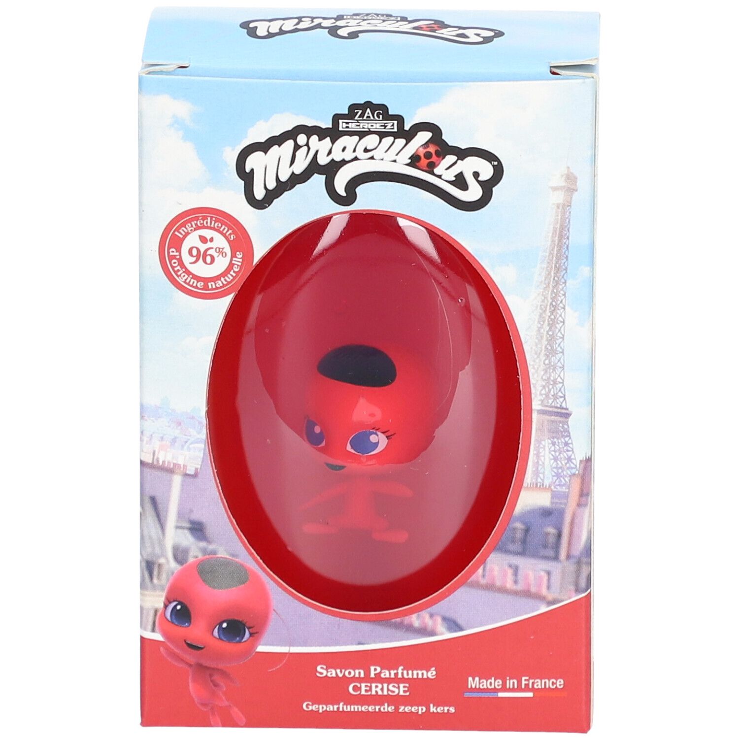 Miraculous Savon parfumé cerise avec figurine Tikki à collectionner