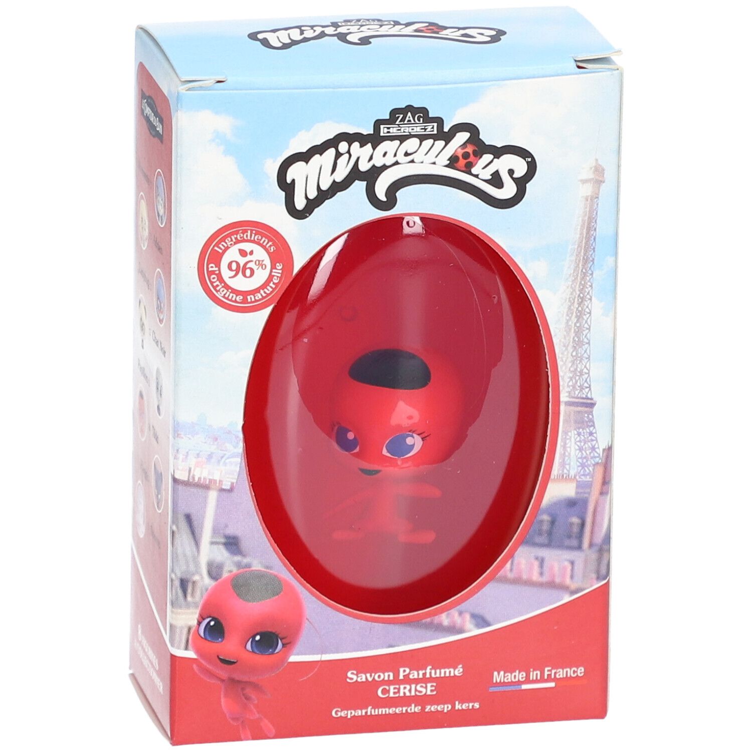 Miraculous Savon parfumé cerise avec figurine Tikki à collectionner
