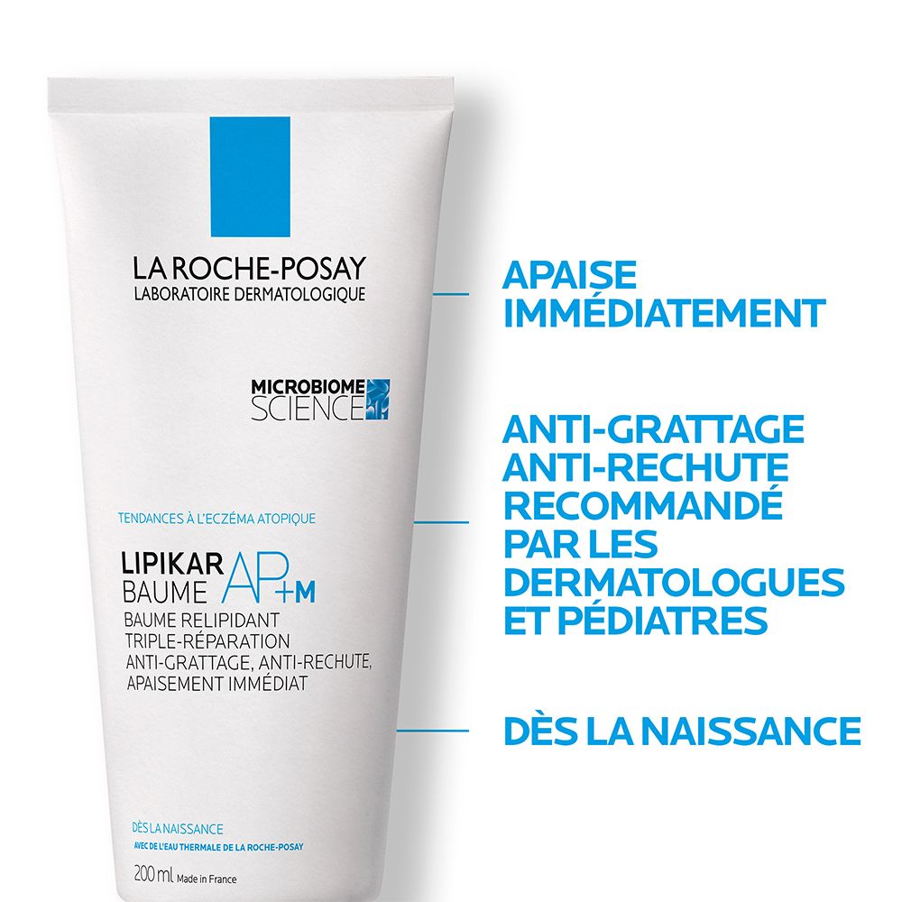 Tube LA ROCHE-POSAY LIPIKAR Baume AP+M. Texte: Apaise immédiatement, Anti-grattage, Dès la naissance.