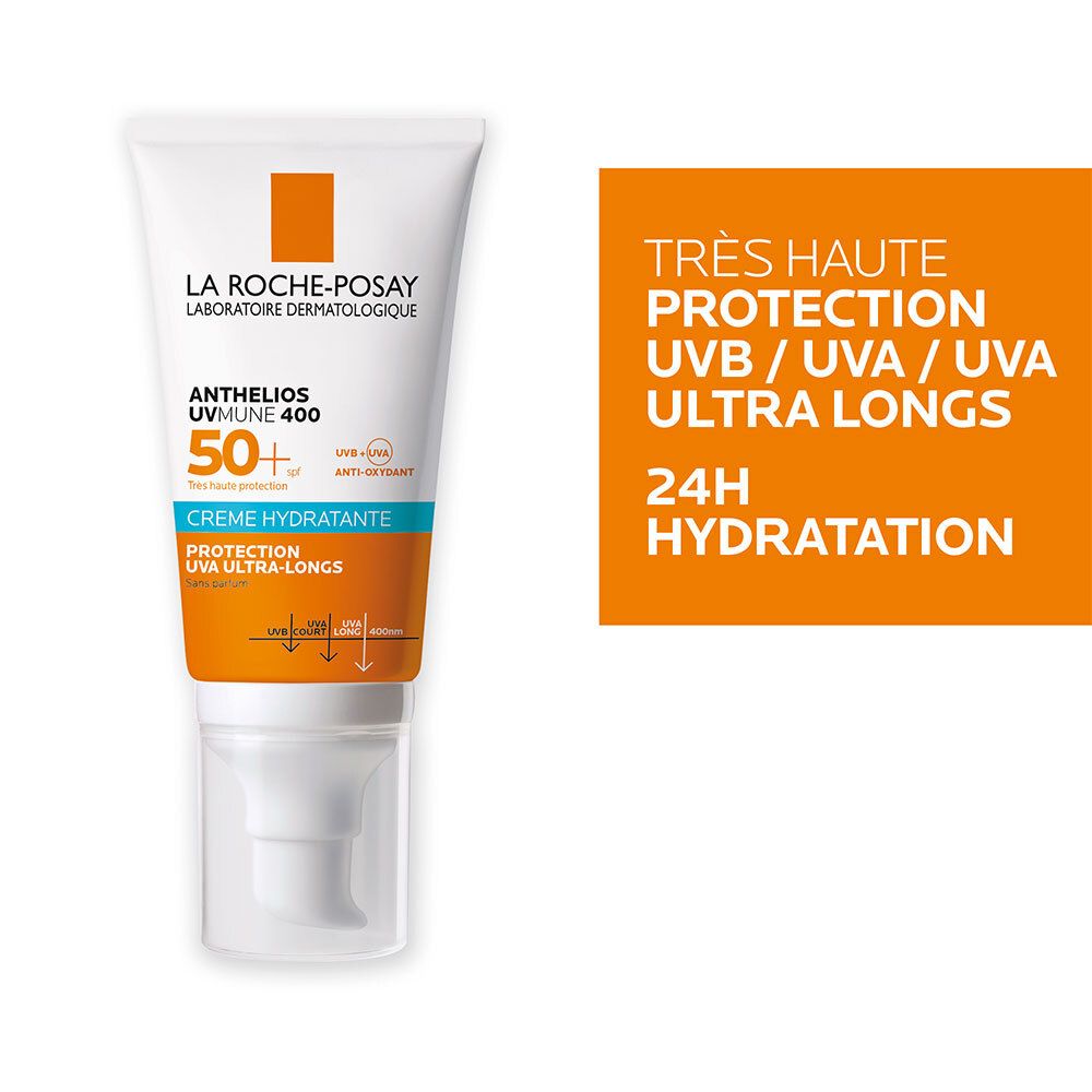 LA ROCHE POSAY ANTHELIOS UV MUNE Crème Solaire Visage Hydratante Sans Parfum SPF50+