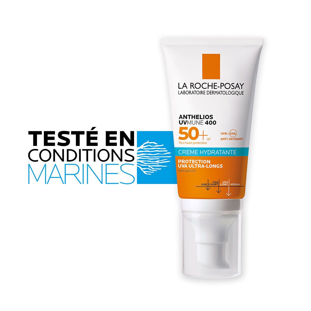 LA ROCHE POSAY ANTHELIOS UV MUNE Crème Solaire Visage Hydratante Sans Parfum SPF50+