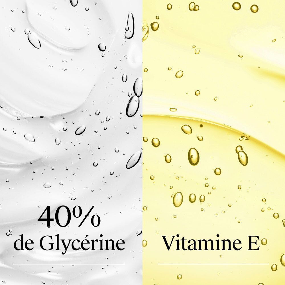 Gros plan sur la glycérine et la vitamine E dans la crème pour les mains.