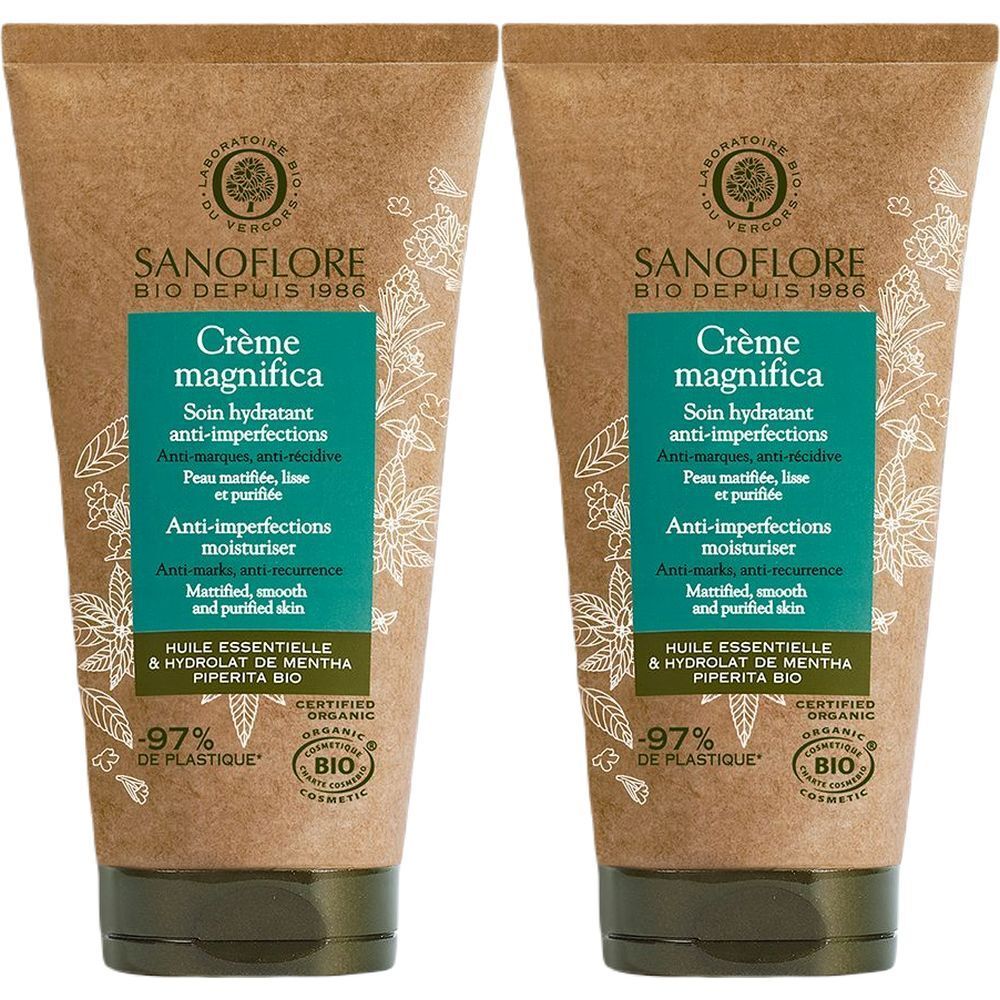 SANOFLORE Magnifica Crème anti-imperfections hydratante certifiée Bio tube éco-responsable 50ml