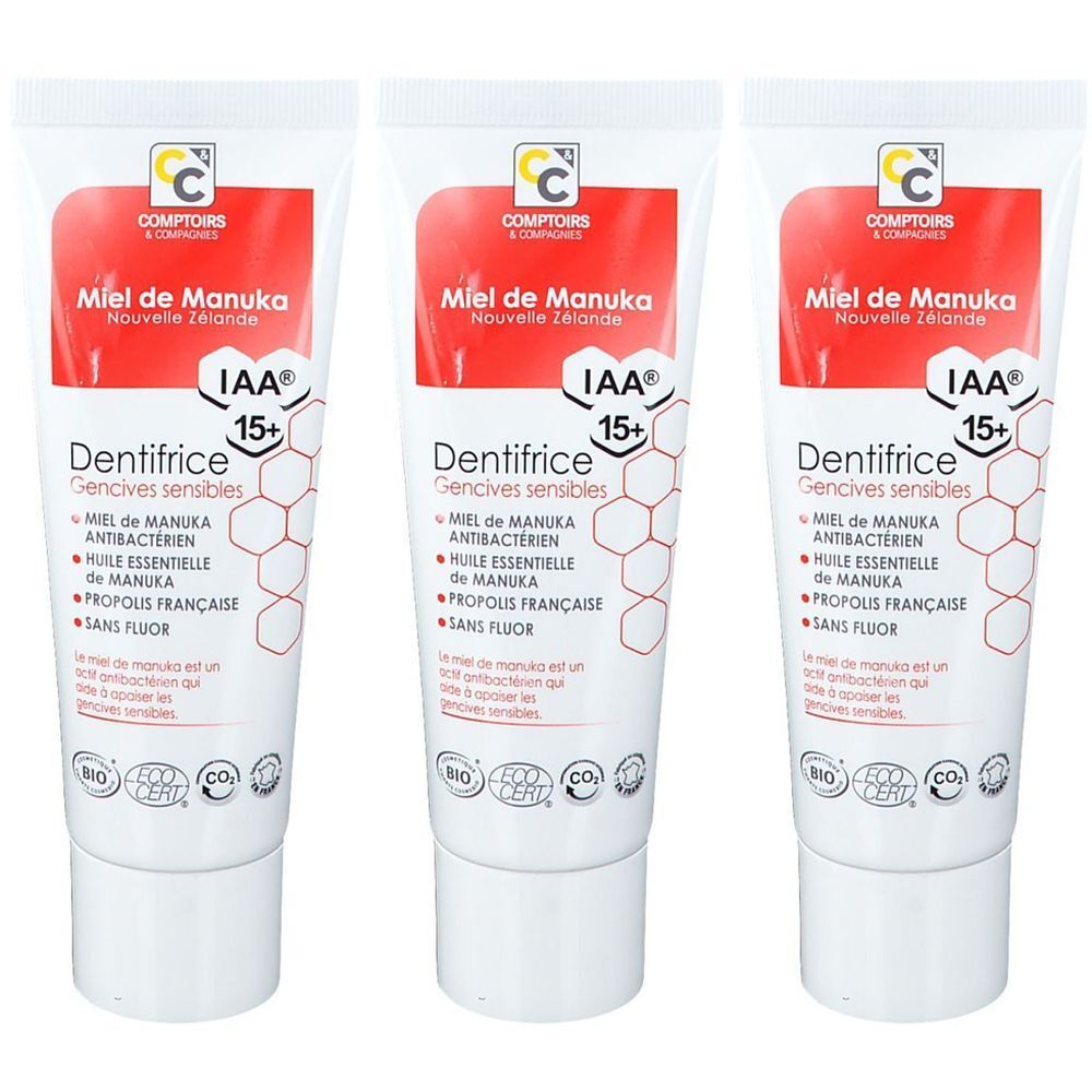 Comptoirs & Compagnies Dentifrice gencives sensibles Miel de Manuka IAA15+