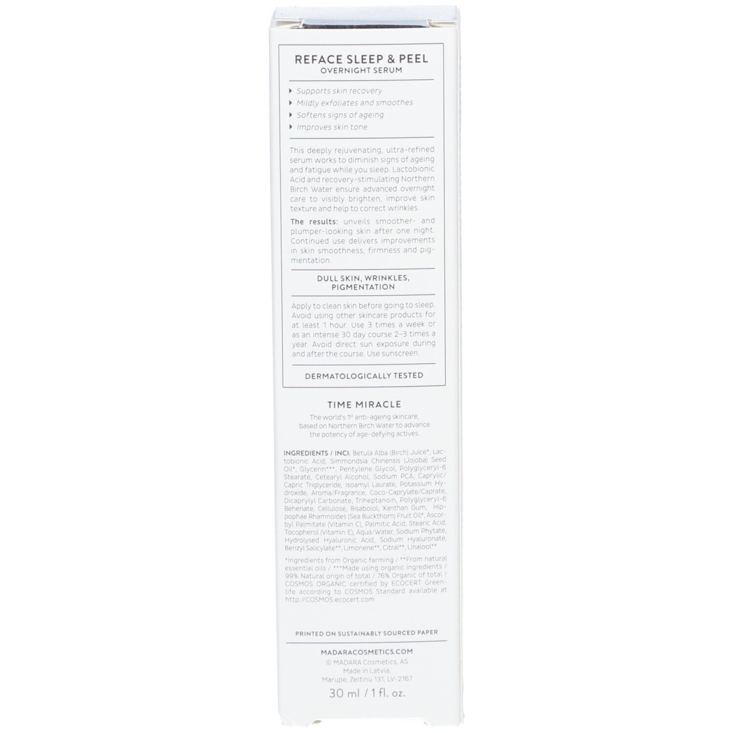 Mádara Time miracle reface sleep & pee