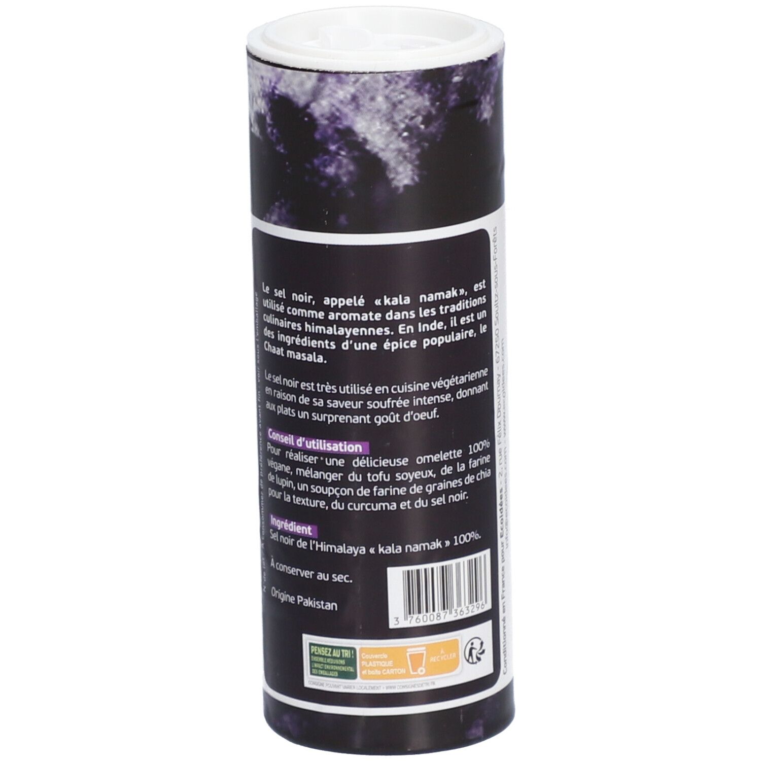 Lumière de sel Sel noir de l'Himalaya en poudre